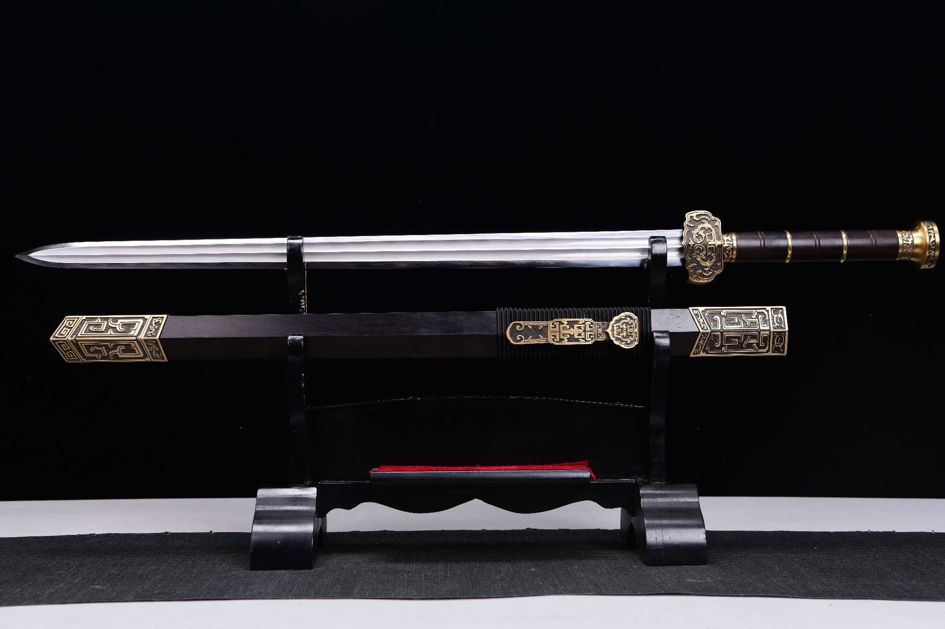 1700 New 24-inch Patterned Steel Burnt Edge Ruyi Han Sword - Grass Dragon Ruyi Sword