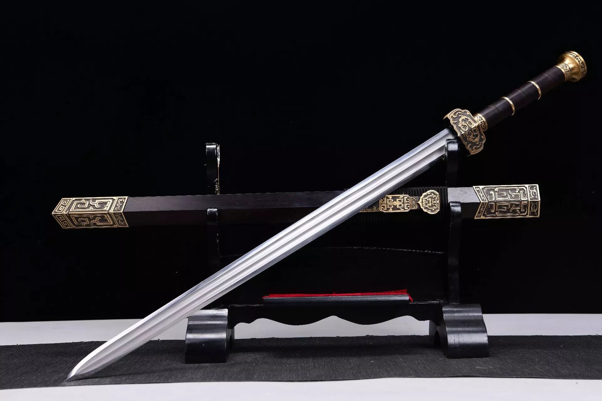 1700 New 24-inch Patterned Steel Burnt Edge Ruyi Han Sword - Grass Dragon Ruyi Sword