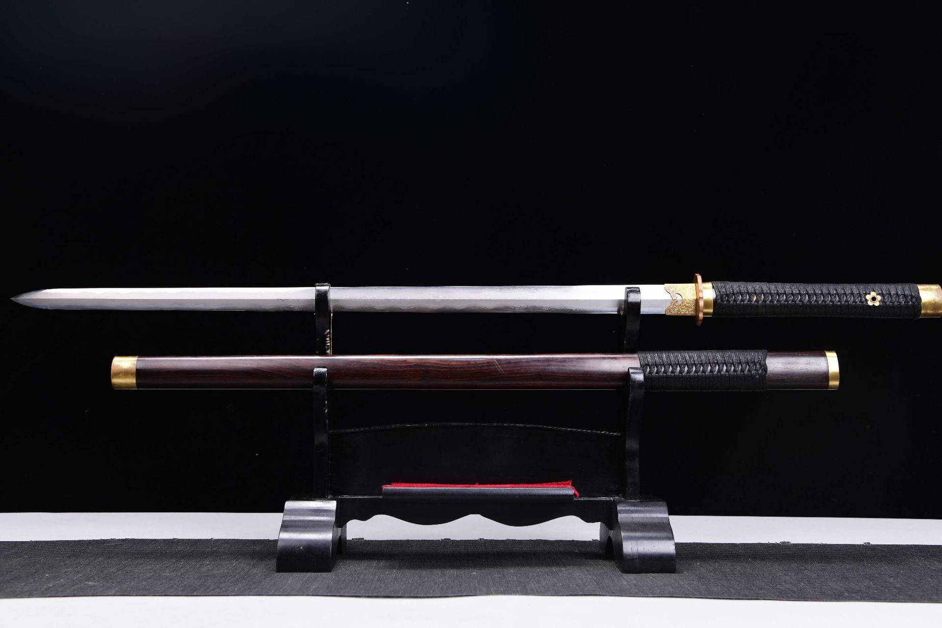 1560 Long 28" Patterned Steel Burnished Blade Fighting Research Tang Sword - Cold Shadow