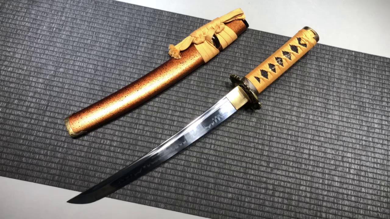 680 Short 12" New T10 Burnished Blade Short Sword Samurai Sword - Koi