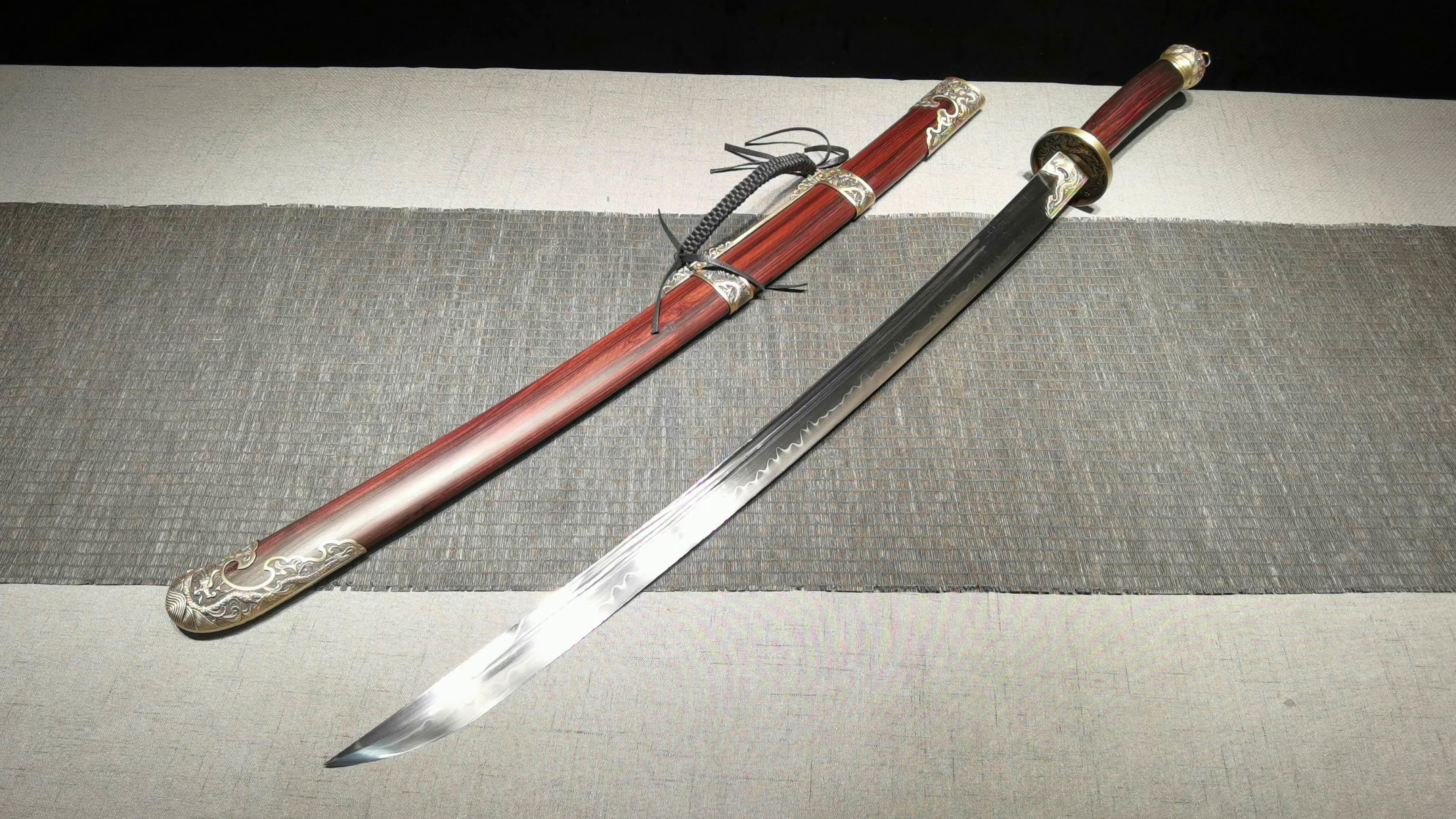 1200 Long 26" New Large Red Acid Branch Goose Plume Knife - Sea Dragon God