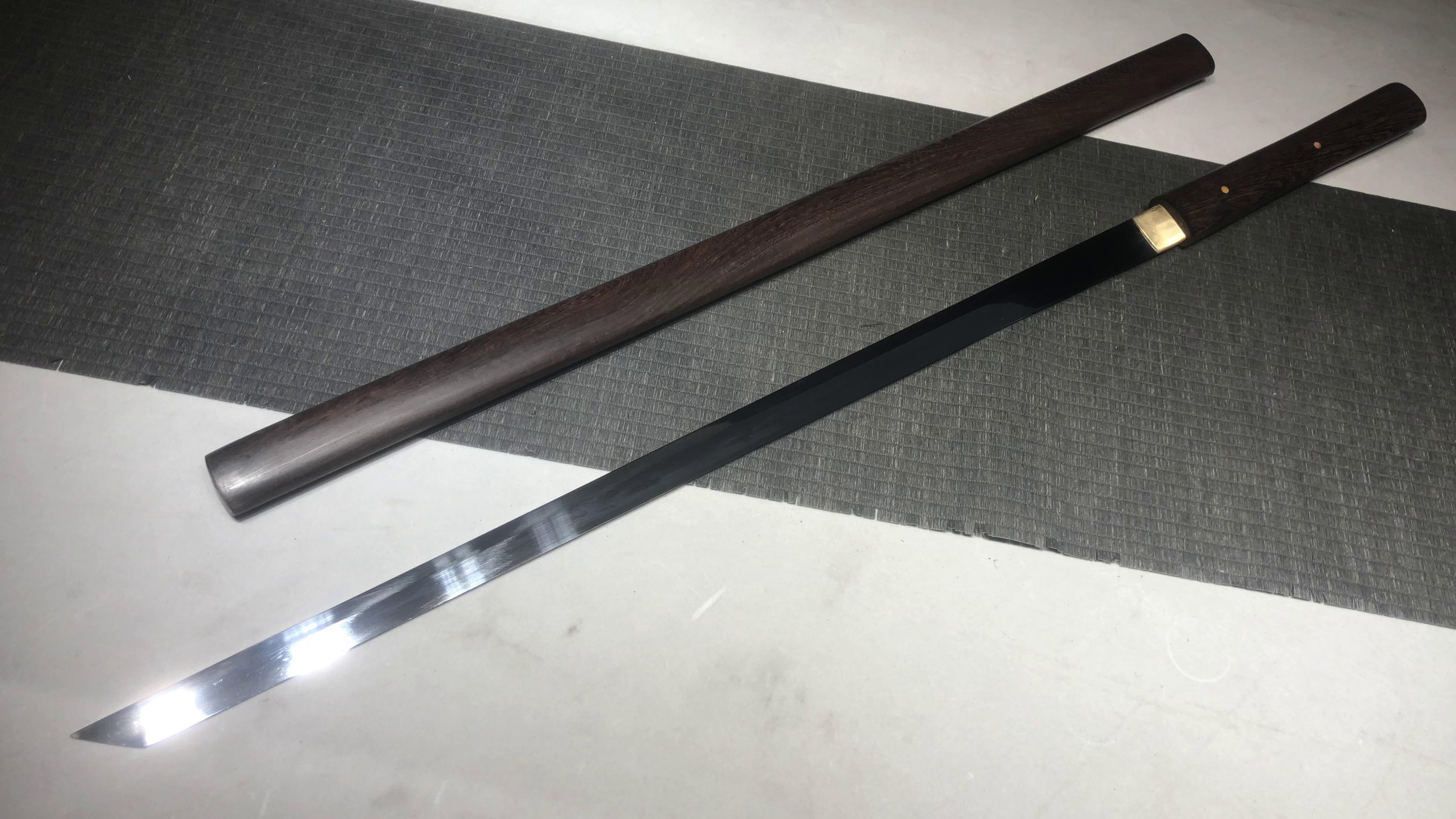 720 New Handmade Long 26-inch Blade Steel Mirror Vegetarian Tang Horizontal Knife - Vegetarian Shadow Tang Knife