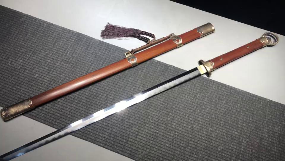 1400 New Specials Long 26" Patterned Steel Burnished Blade Chinese Sharpened Tang Knife - Ring Head Tang Knife