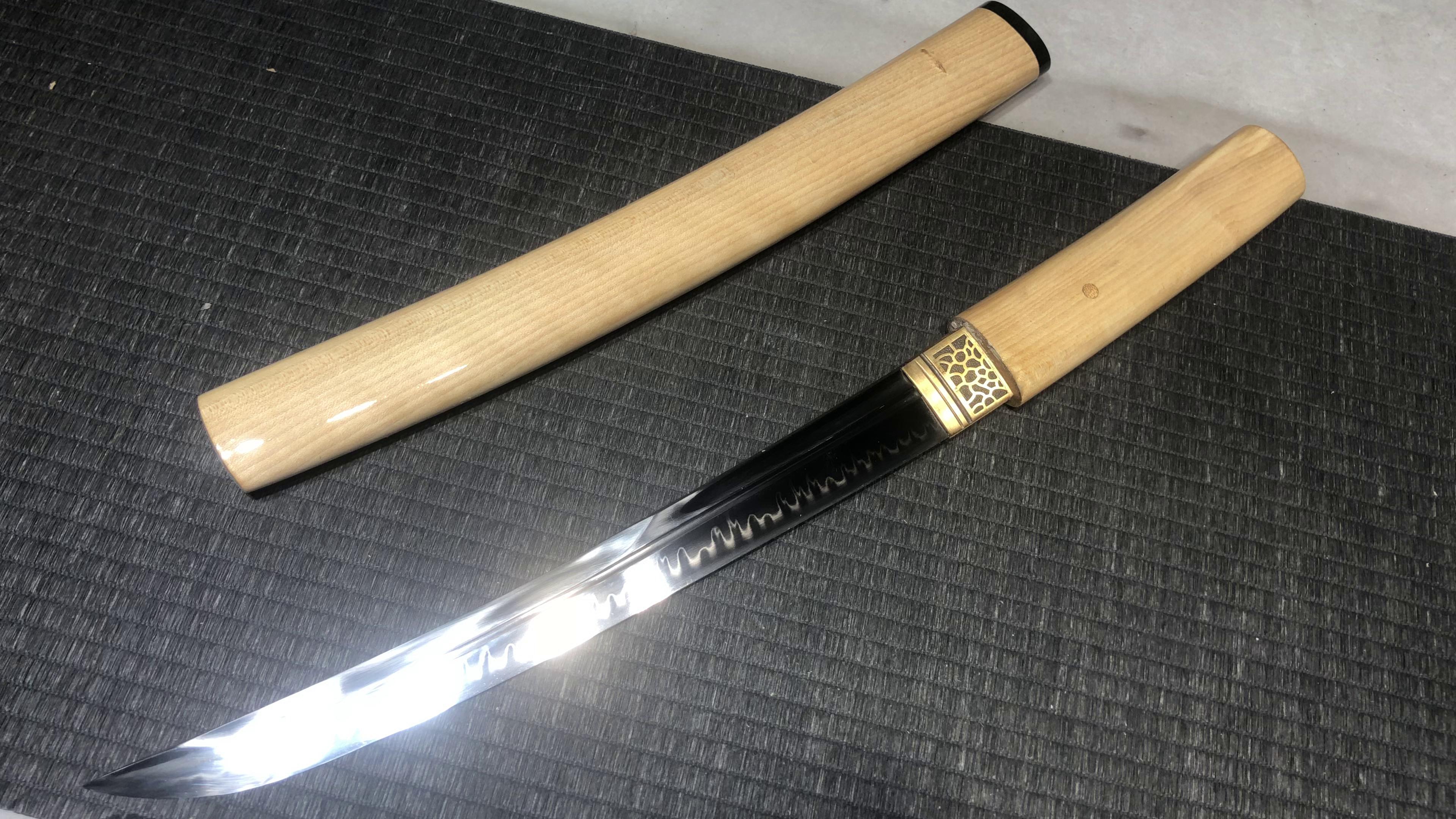 560 New Handmade Short 12-inch T10 Steel Burnt Edge Ijuhyo Short Knife - Sukiyo Koimaru