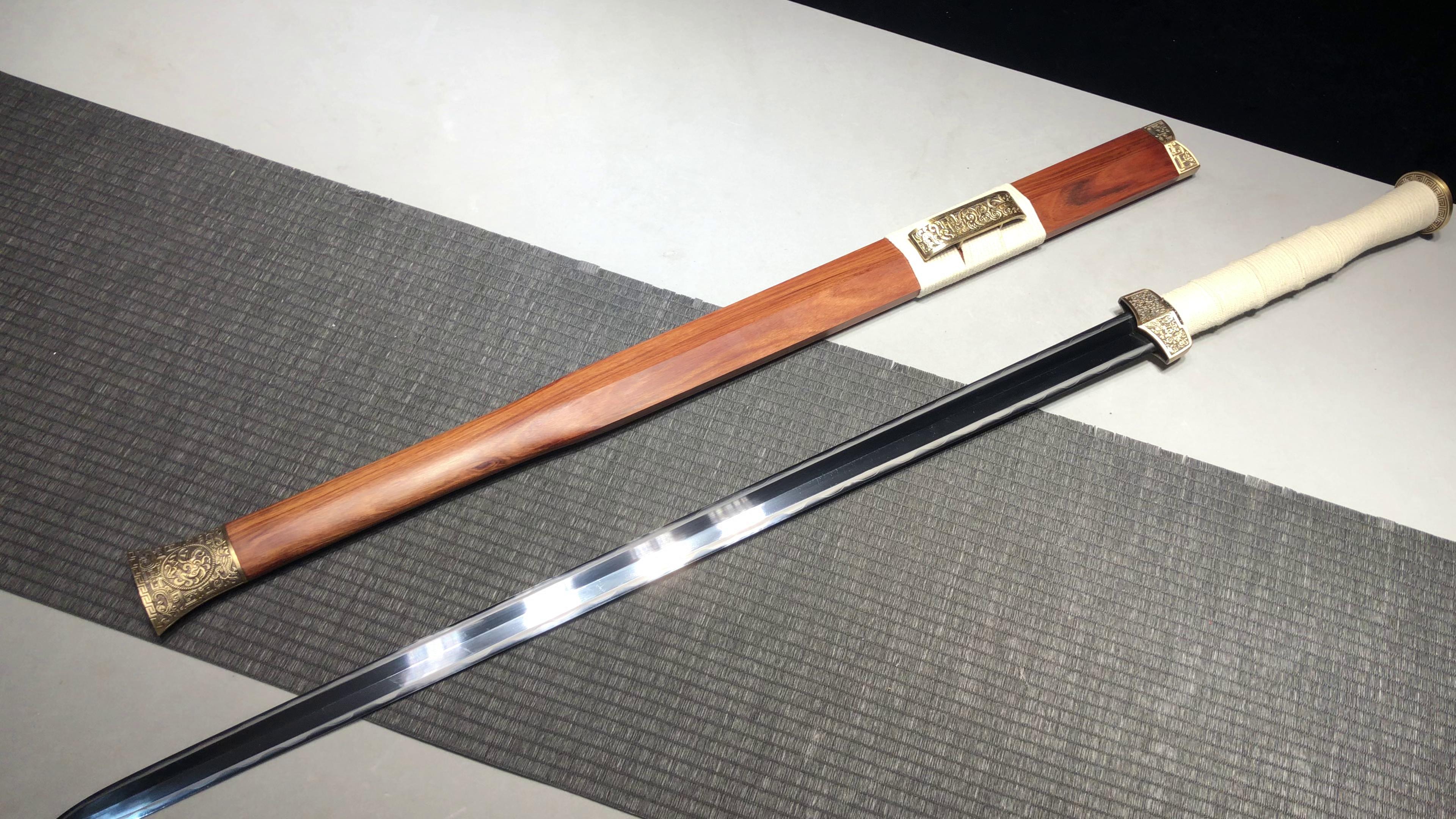 1400 New Handmade Long 28 inch T10 Burnt Edge Chinese Upper Research Han Sword - Xiang Yu War Sword