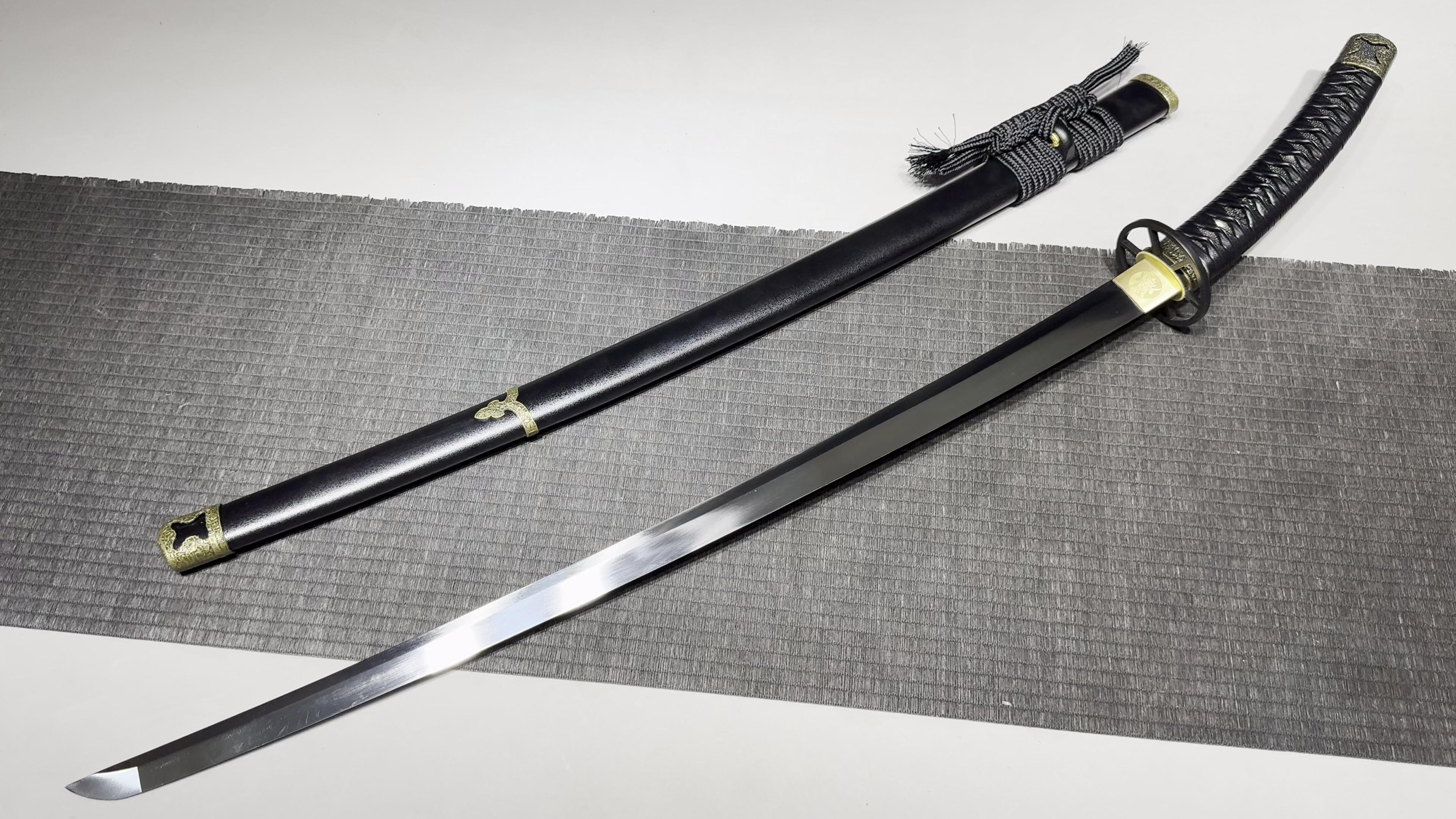 720 New Handmade Long 26-inch High Manganese Steel Half-Taijutsu - Ronin Kenshin Crooked Handle