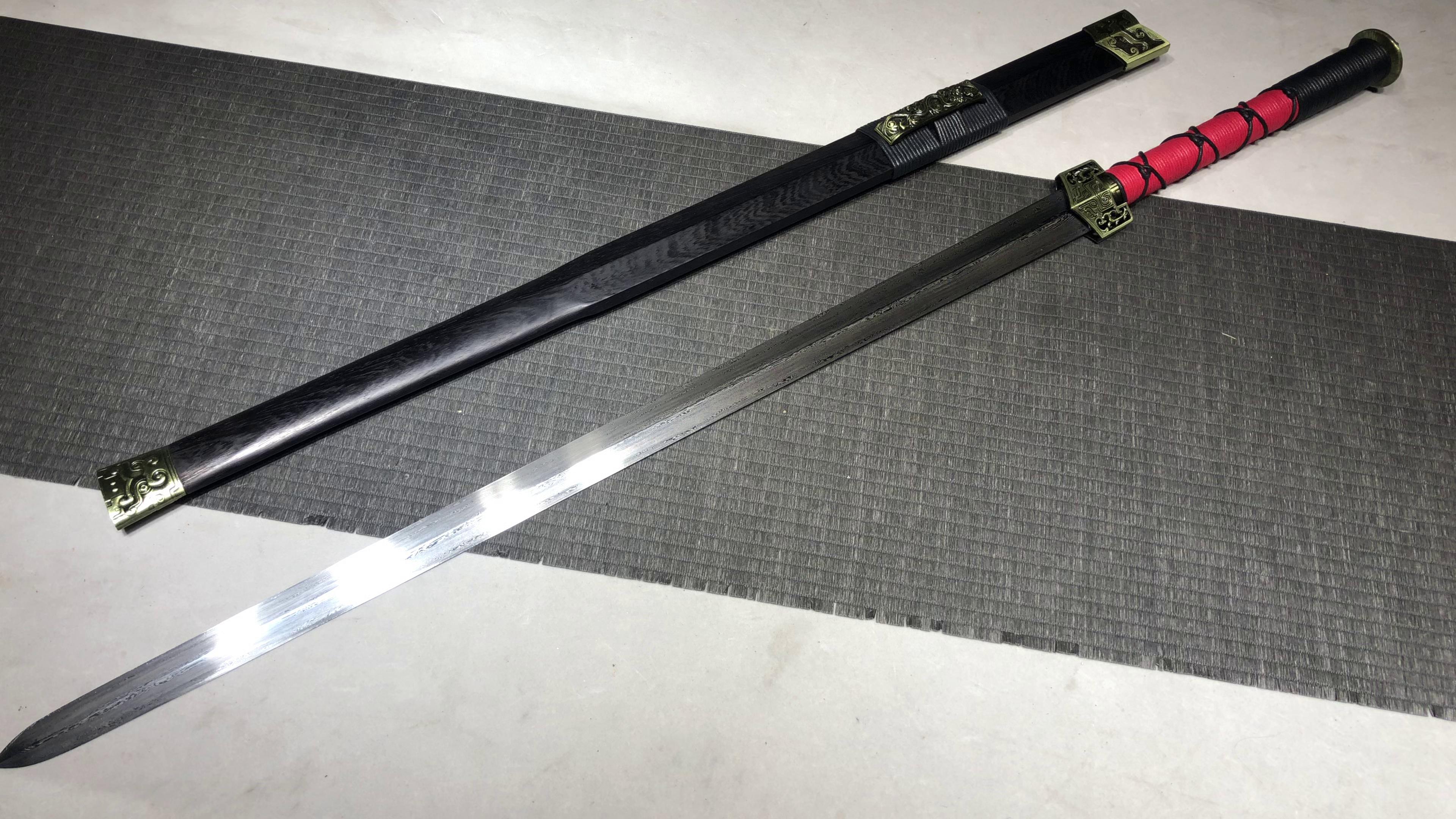720 New Handmade Long 28-inch Patterned Steel Han Sword - Wu Jing's Han Sword (Killing Wolf same model)