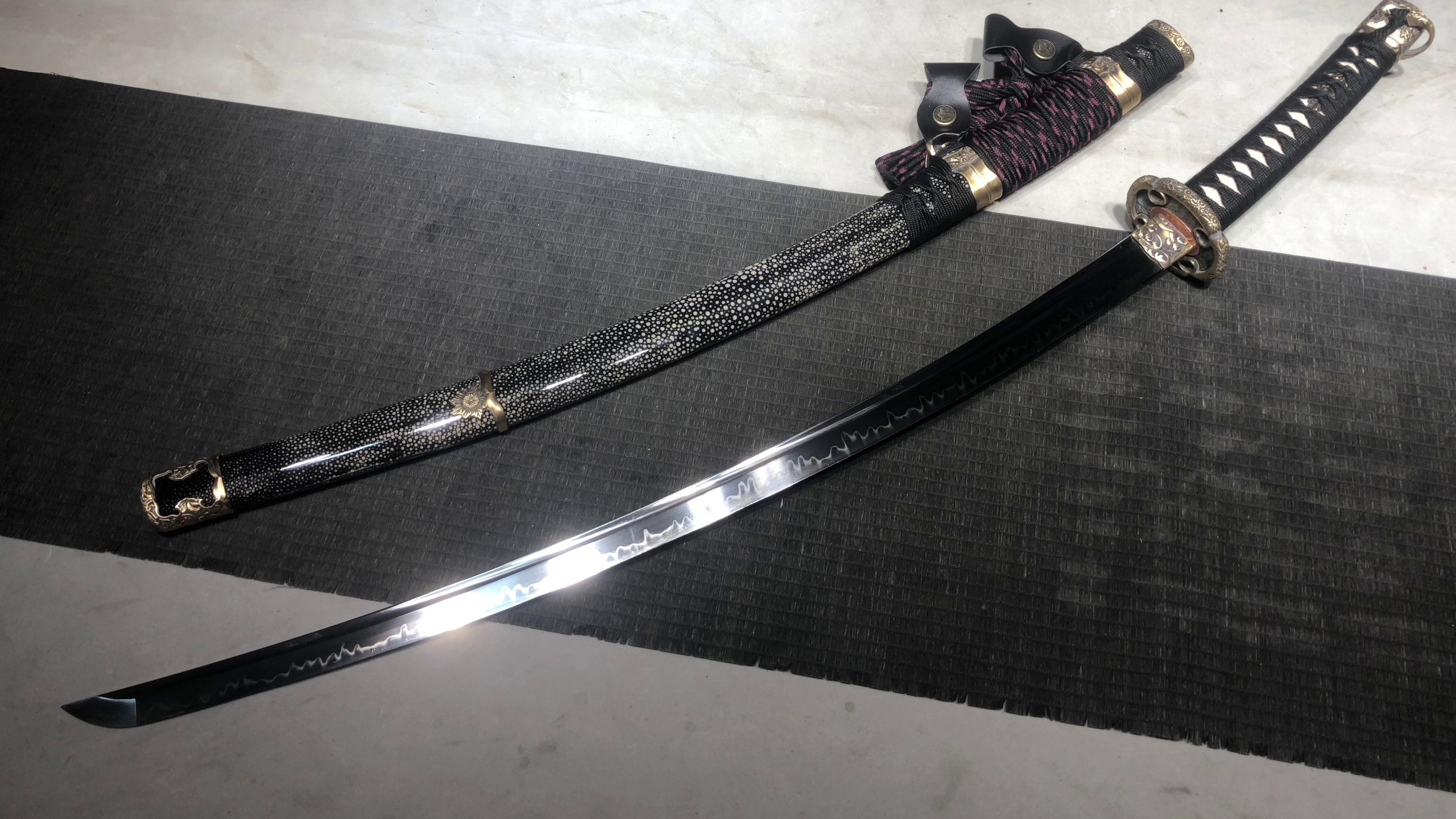 1500 New Handmade Long 26-inch Pure Copper T10 Burnt Edge Chrysanthemum Taijutsu - Daisy Taijutsu