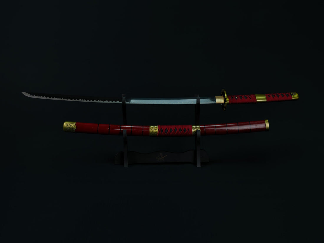 A streak of scarlet, a blade of Kitetsu, holds Zoro's burning passion