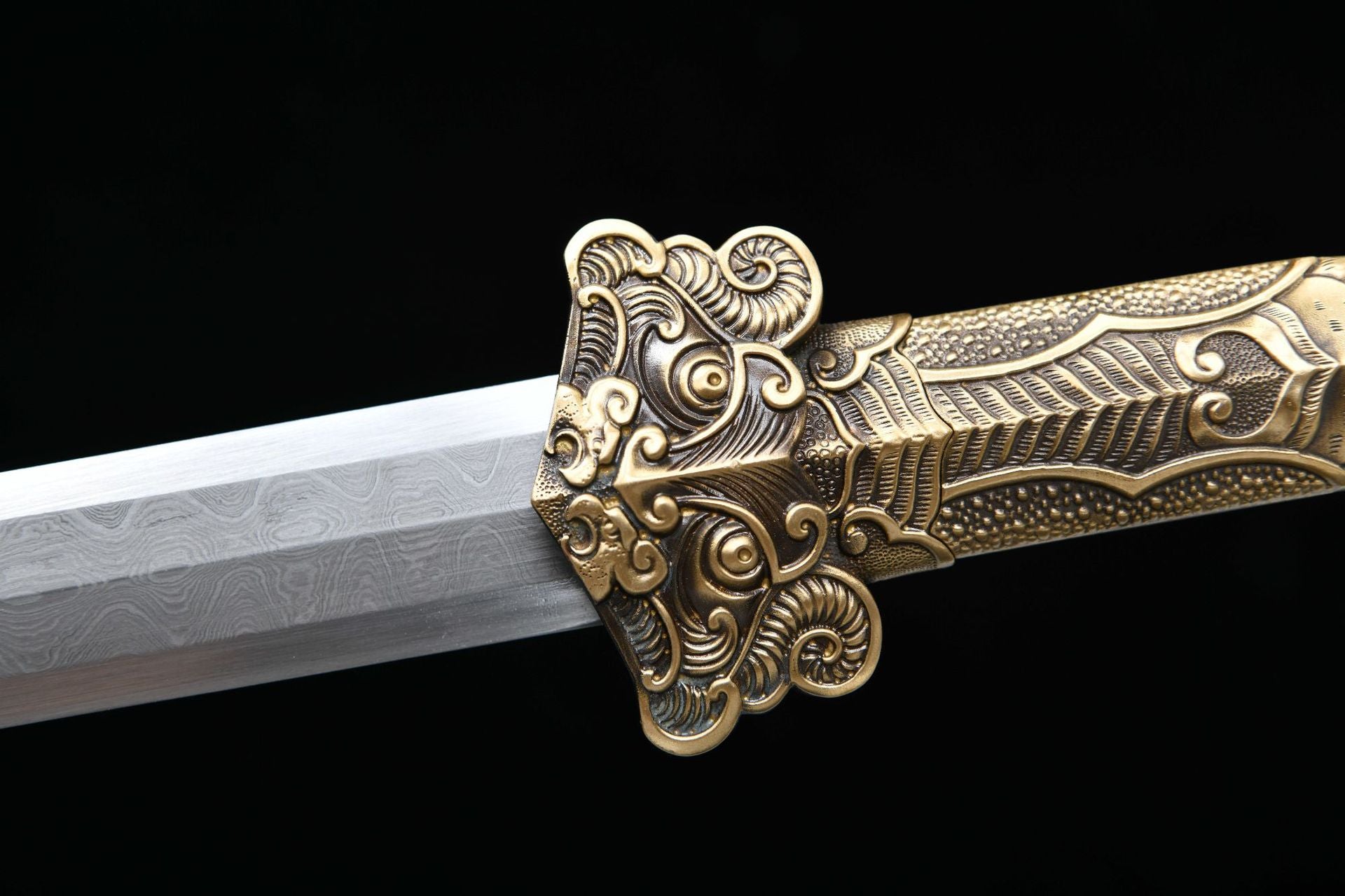 2700 Fine handmade Long 28-inch yangzuo tortoise patterned steel Qin-Han sword - Kui Long Sword (ebony)