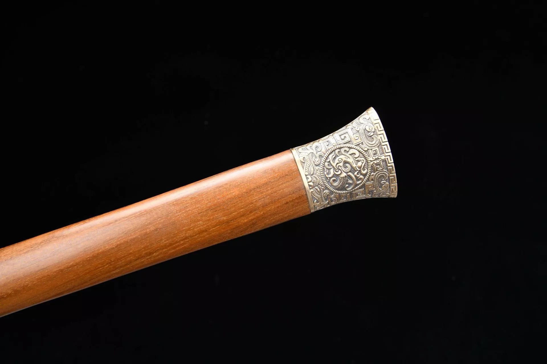 1300 New Handmade Long 28-inch Meteorite Iron Patterned Flower Patterned Steel Burnished Flat Hilt Han Sword--Liu Bang War Sword