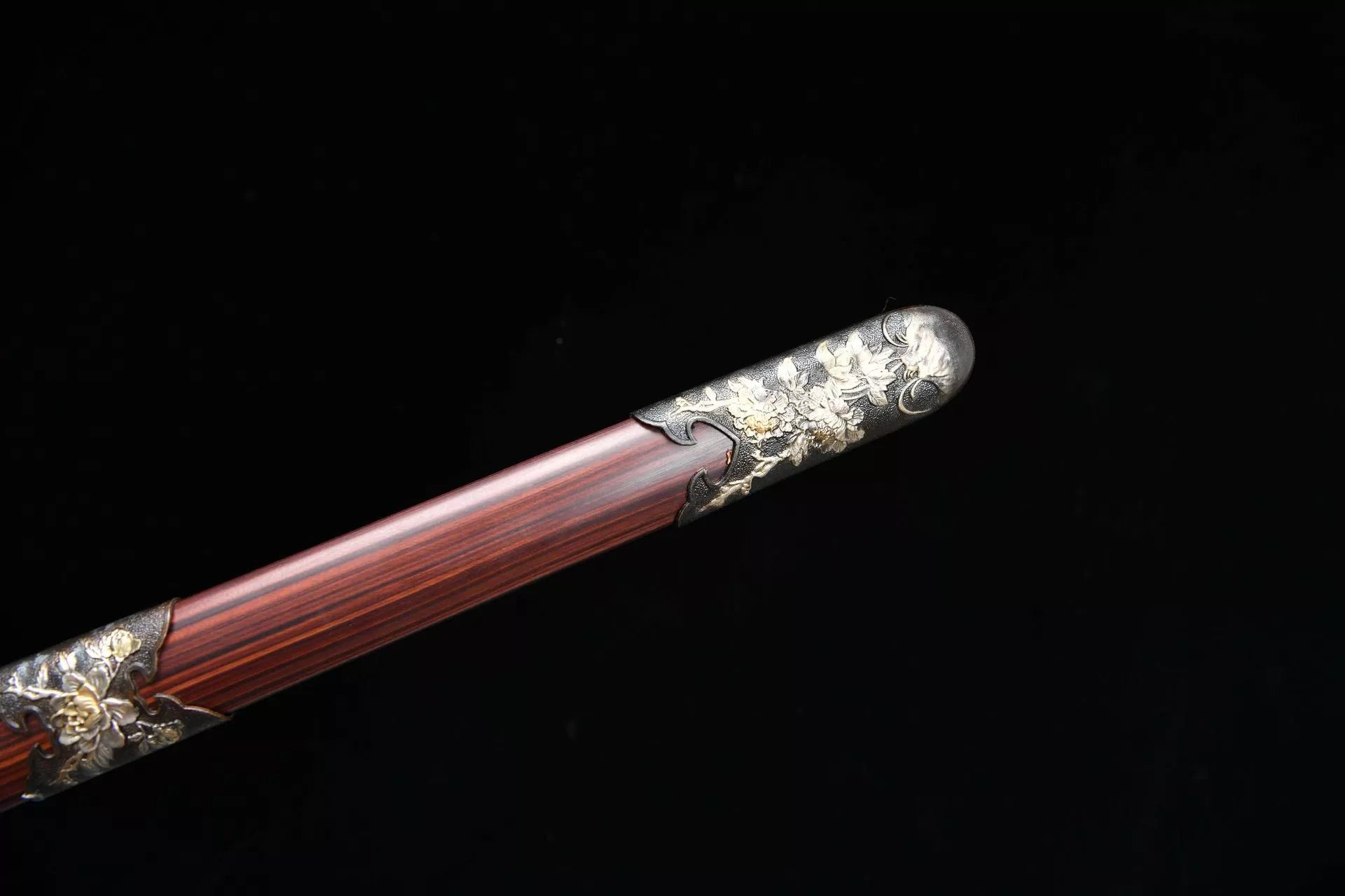1980 Fine handmade Long 28-inch phoenix feather pattern peony sword - Peony Sword (three-color copper model)