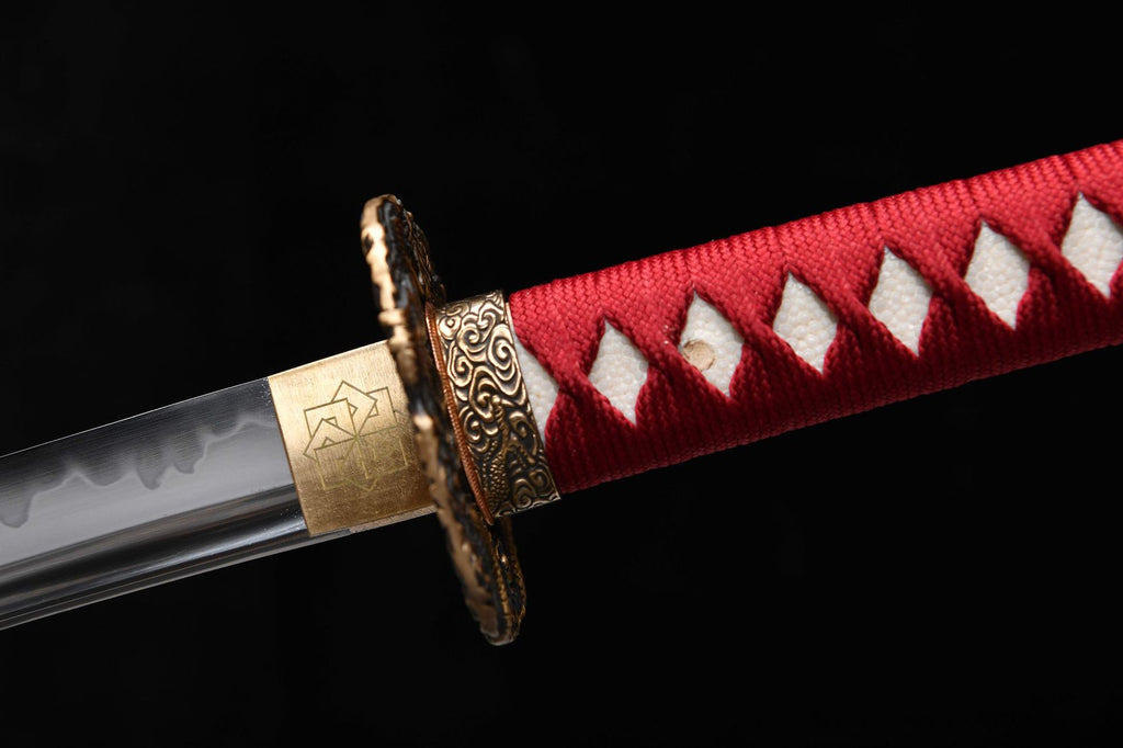 1100 New Handmade Long 26-inch T10 Steel Burnt Edge Tao Messy Pattern Samurai Sword-Piercing Cloud Dragon Striking Sword
