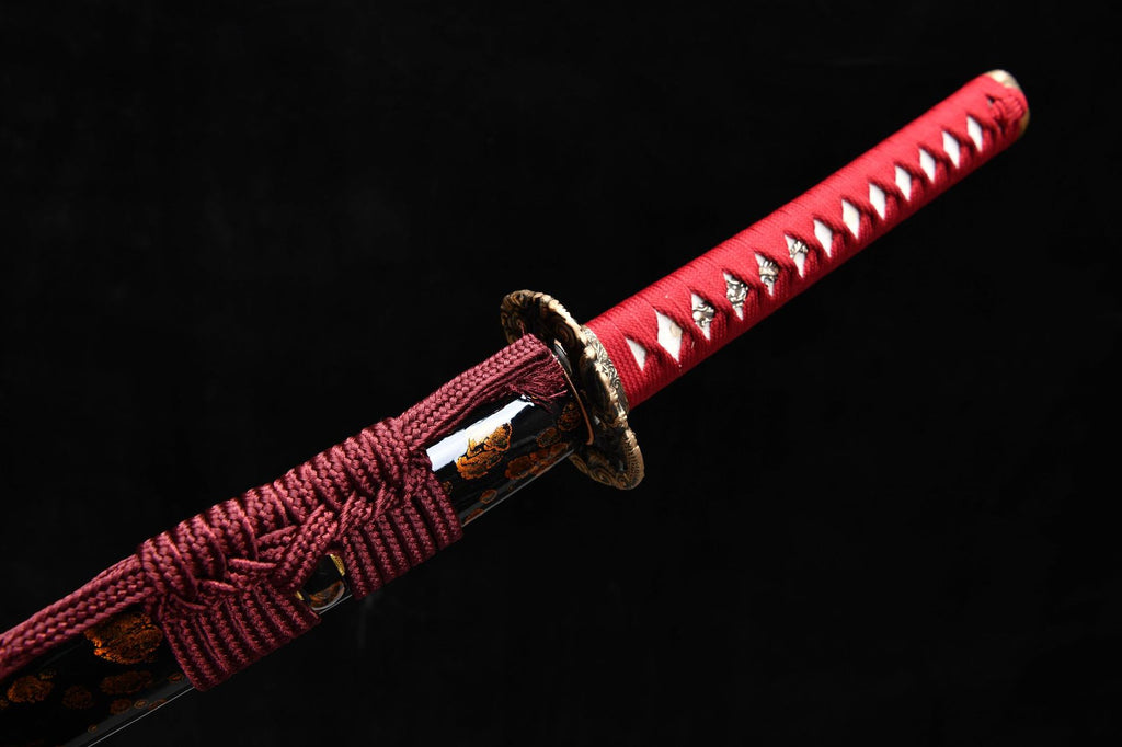 1100 New Handmade Long 26-inch T10 Steel Burnt Edge Tao Messy Pattern Samurai Sword-Piercing Cloud Dragon Striking Sword