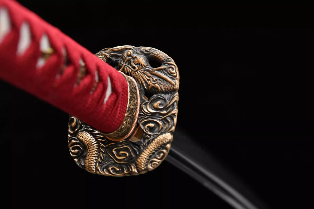 1100 New Handmade Long 26-inch T10 Steel Burnt Edge Tao Messy Pattern Samurai Sword-Piercing Cloud Dragon Striking Sword