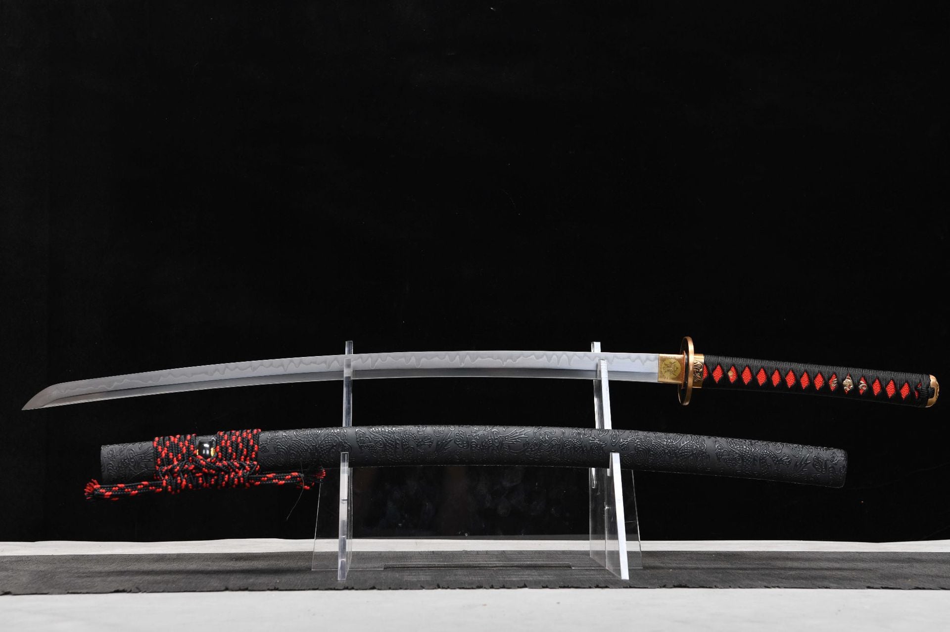 800 New Handmade Long 26 T10 Burnt Edge Ground Gray Samurai Sword - Prajna Striking Sword