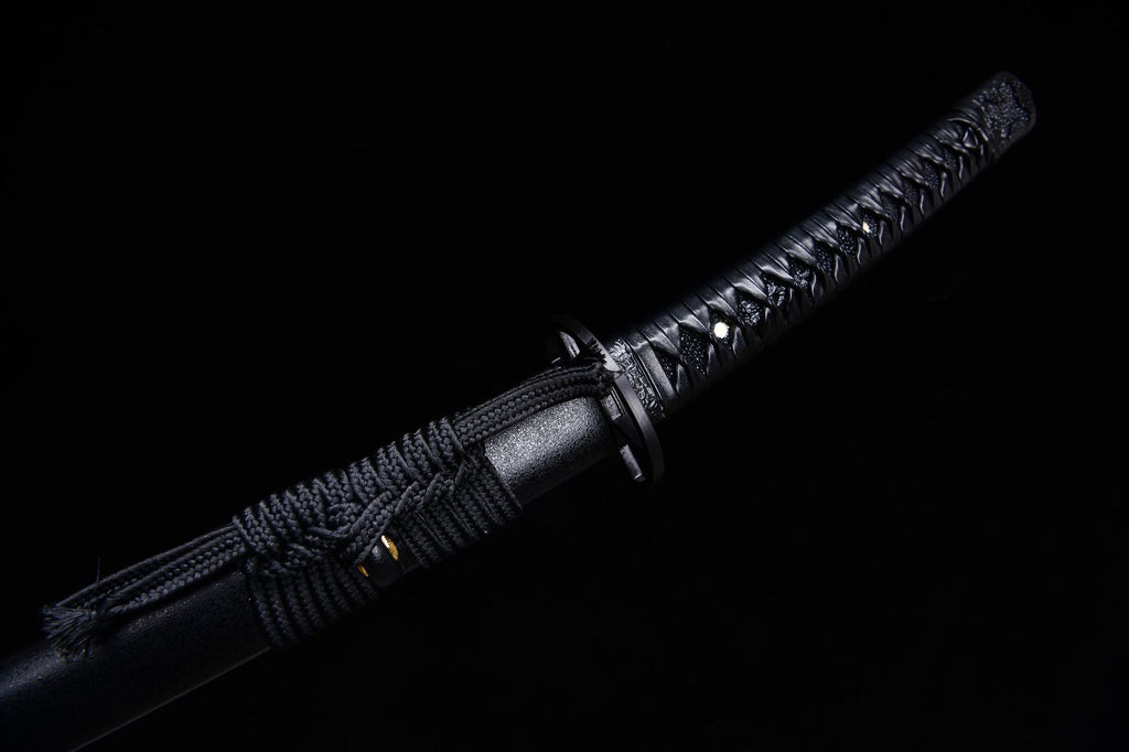 1100 Anime Movie and TV <À˿ͽ£ÐÄ>Peripheral: Long 26-inch T10 Steel Burnt Blade Fighting Sword Samurai Sword - Himura Sword Crooked Handle