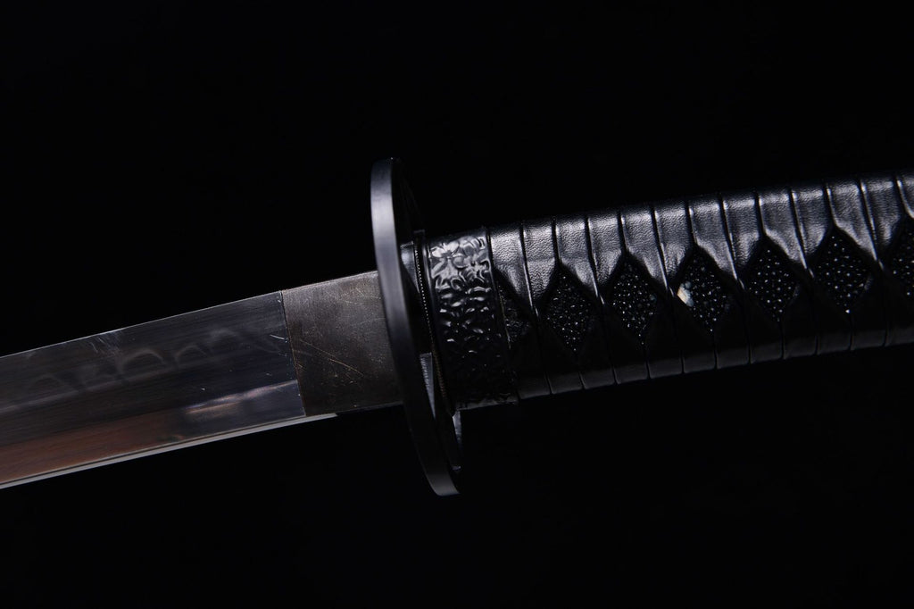 1100 Anime Movie and TV <À˿ͽ£ÐÄ>Peripheral: Long 26-inch T10 Steel Burnt Blade Fighting Sword Samurai Sword - Himura Sword Crooked Handle