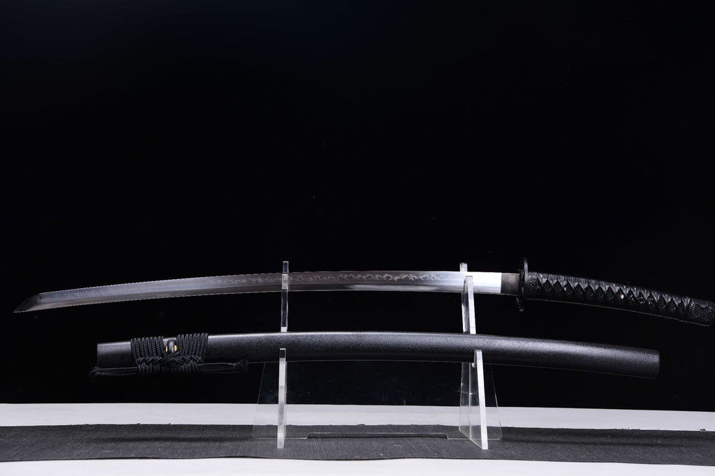 1100 Anime Movie and TV <À˿ͽ£ÐÄ>Peripheral: Long 26-inch T10 Steel Burnt Blade Fighting Sword Samurai Sword - Himura Sword Crooked Handle