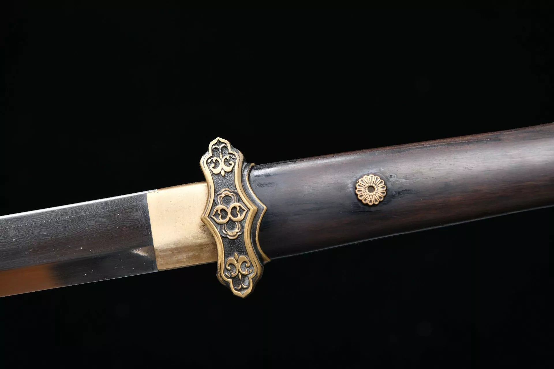 1000 New Specials Long 26-inch Patterned Steel Burnished Blade Tang Horizontal Knife - Simple Small Tang Knife