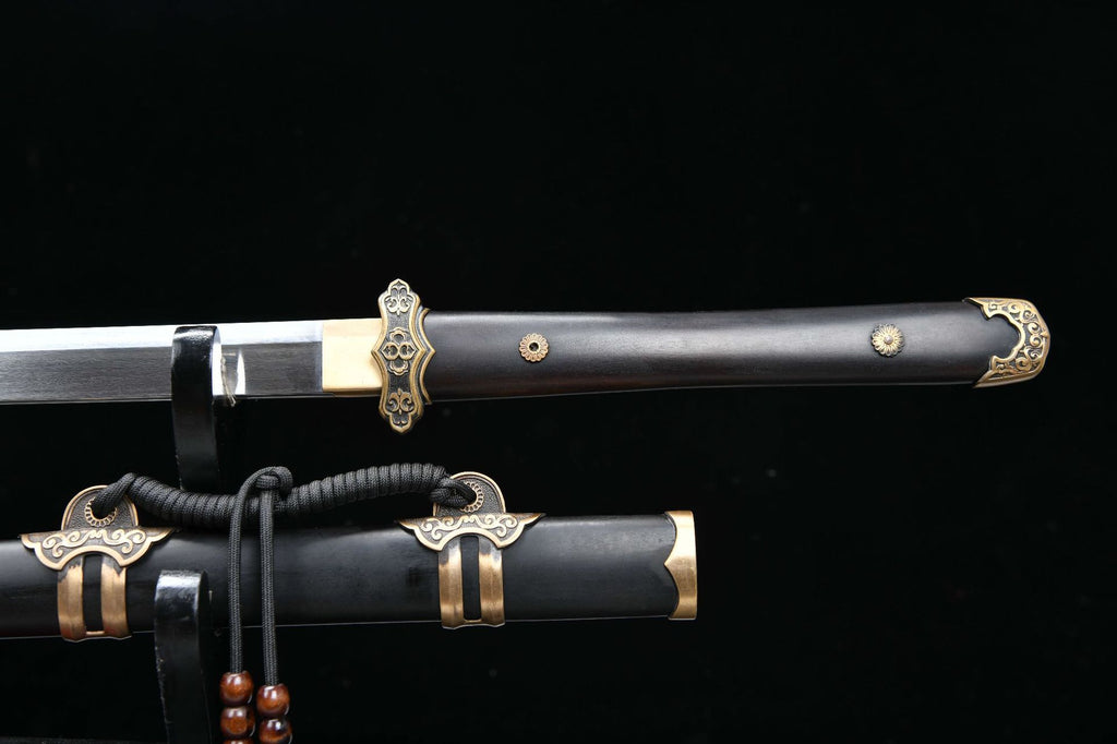 1000 New Specials Long 26-inch Patterned Steel Burnished Blade Tang Horizontal Knife - Simple Small Tang Knife