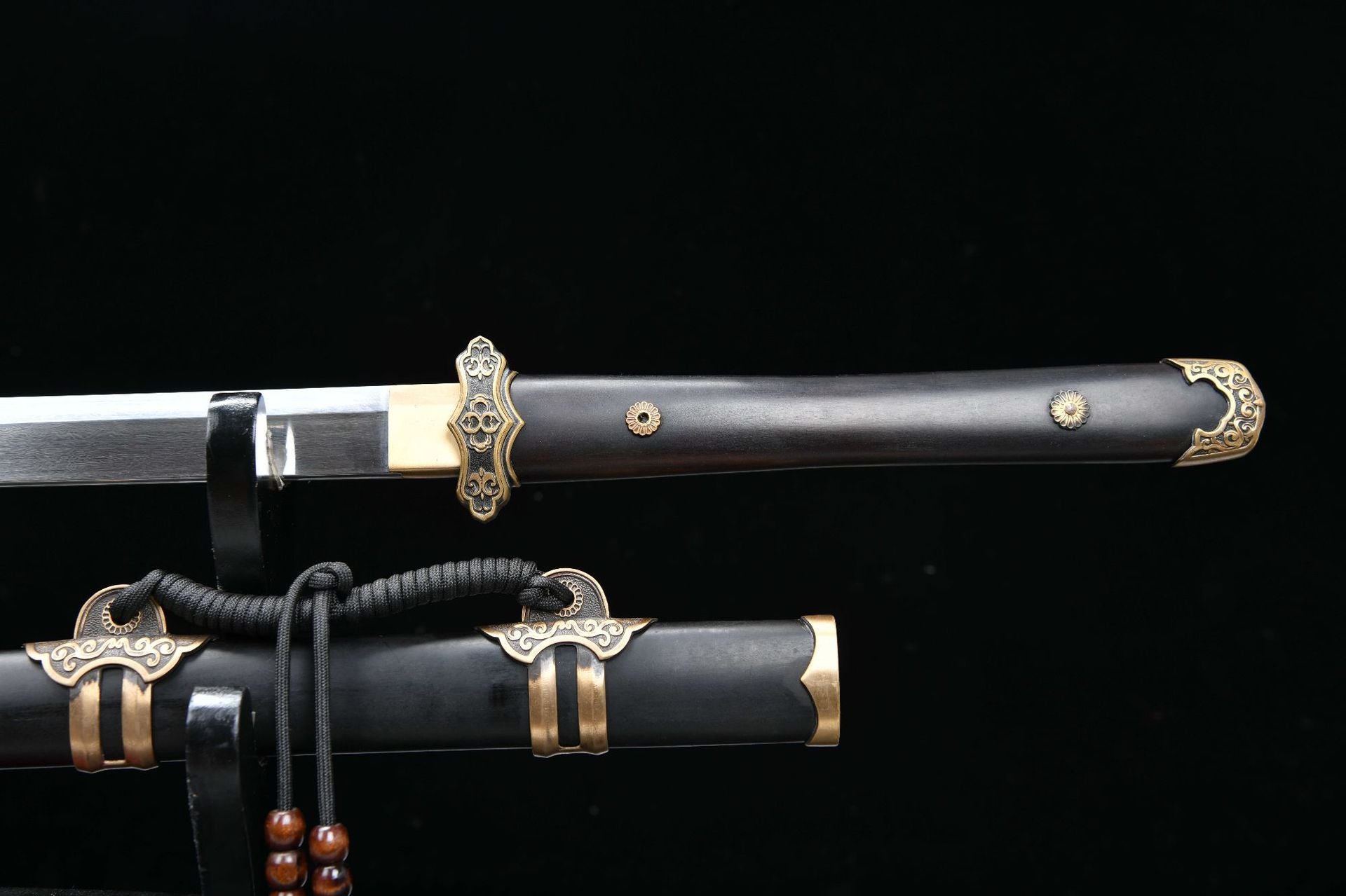 1000 New Specials Long 26-inch Patterned Steel Burnished Blade Tang Horizontal Knife - Simple Small Tang Knife