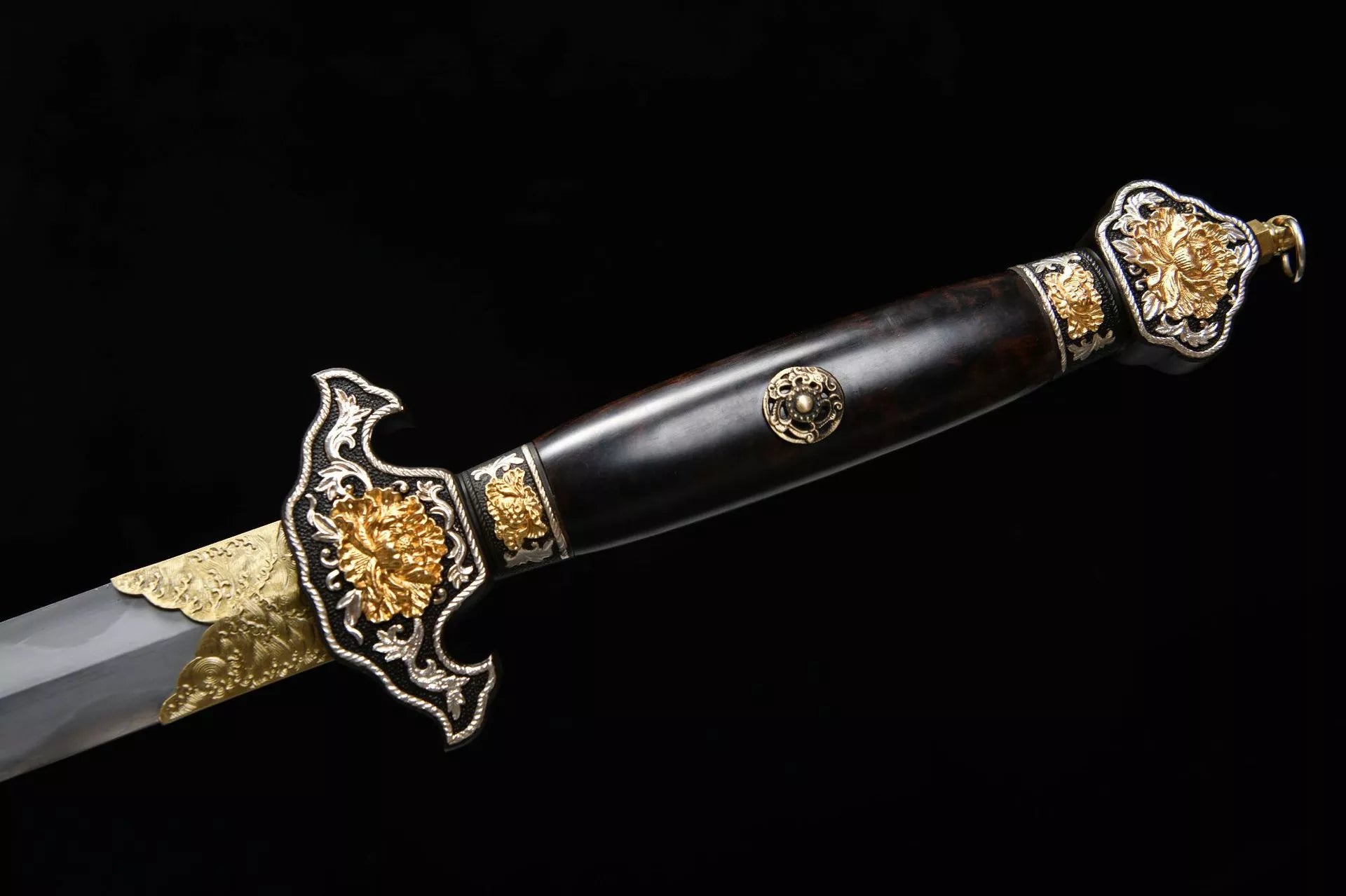 3600 New Handmade Long 28-inch Clip Steel Clear Sword - Peony Sword