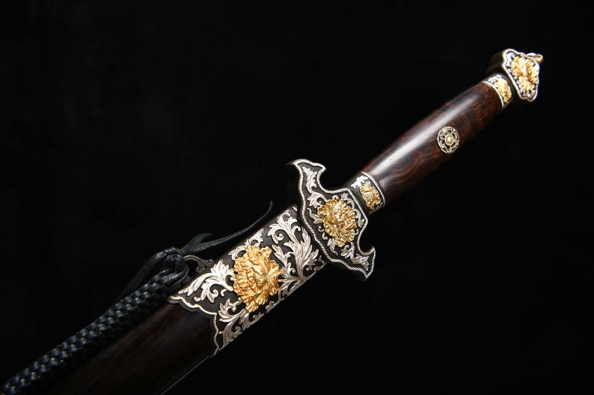 3600 New Handmade Long 28-inch Clip Steel Clear Sword - Peony Sword