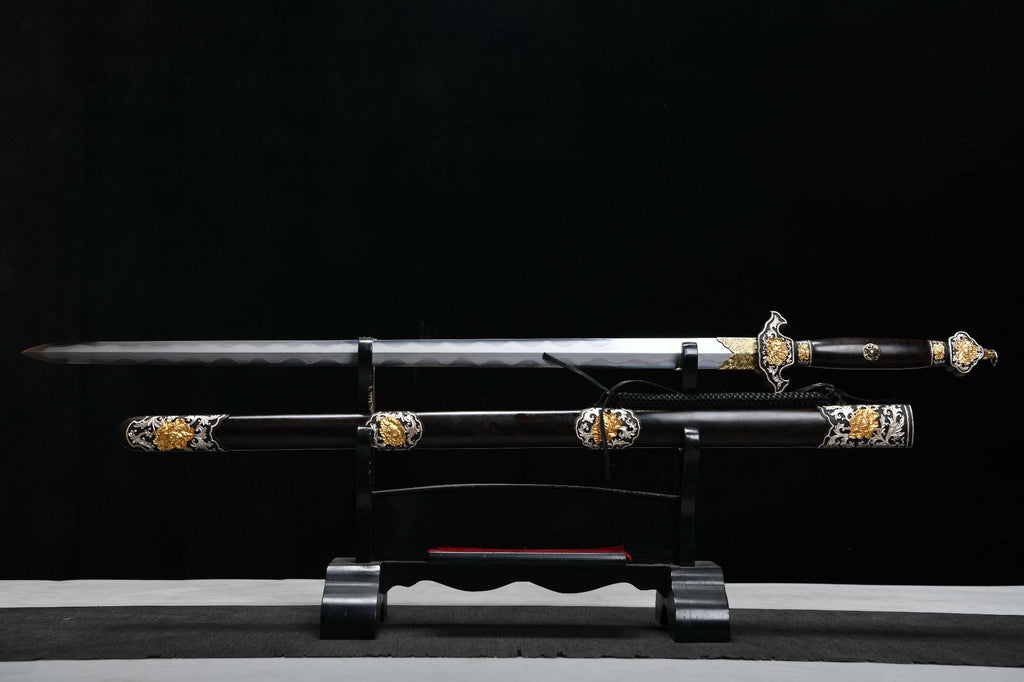 3600 New Handmade Long 28-inch Clip Steel Clear Sword - Peony Sword