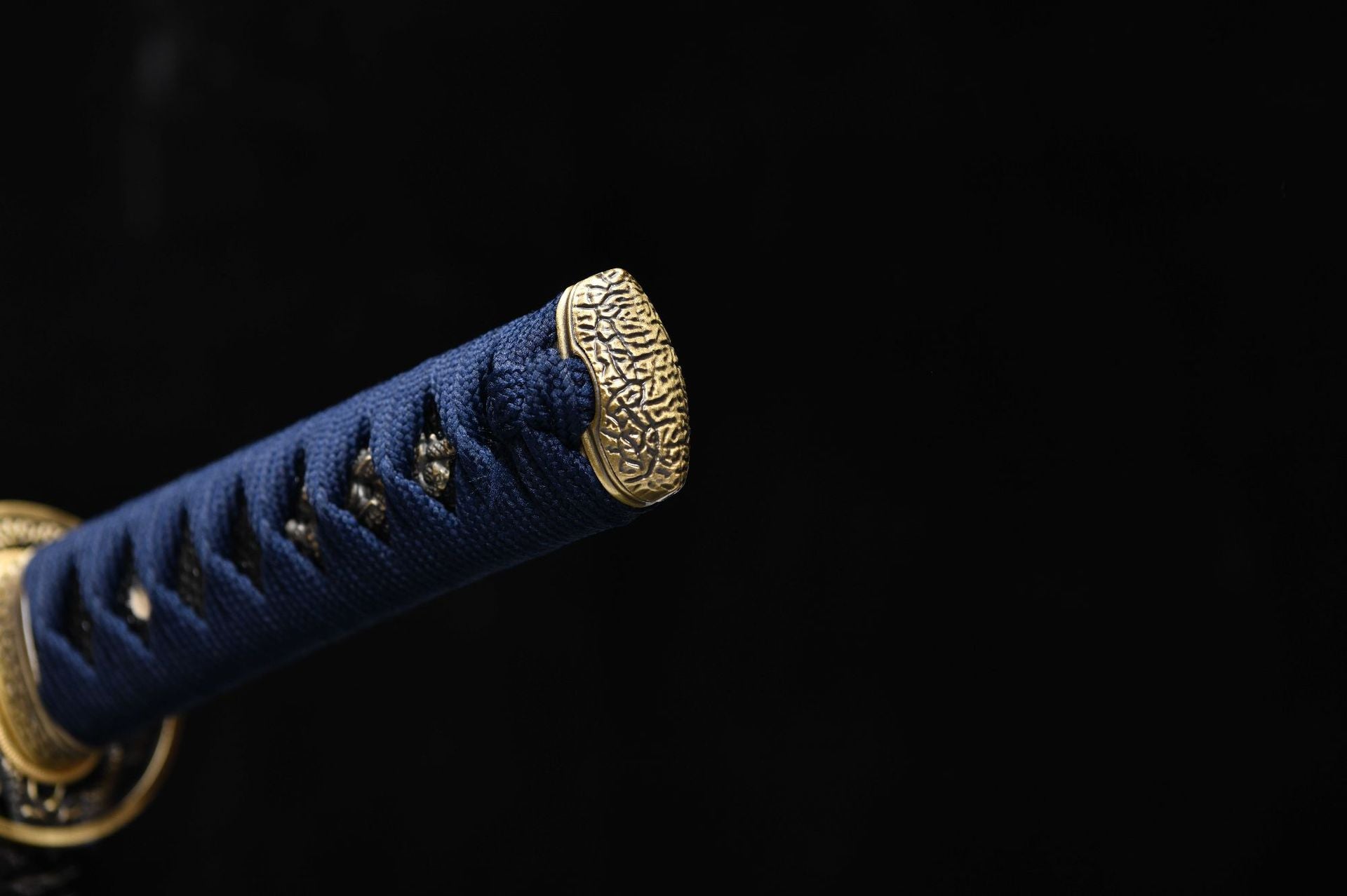 1100 New Handmade Short 12-inch T10 Steel Burnished Blade Candle Flame Pattern Samurai Sword - Small Blue Dragon Short Sword