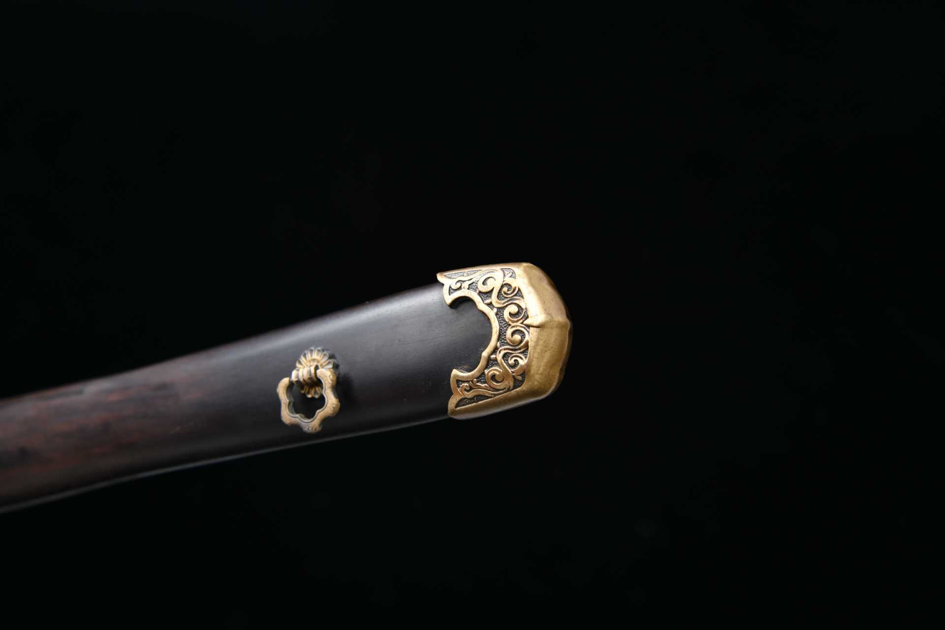 1000 New Specials Long 26-inch Patterned Steel Burnished Blade Tang Horizontal Knife - Simple Small Tang Knife