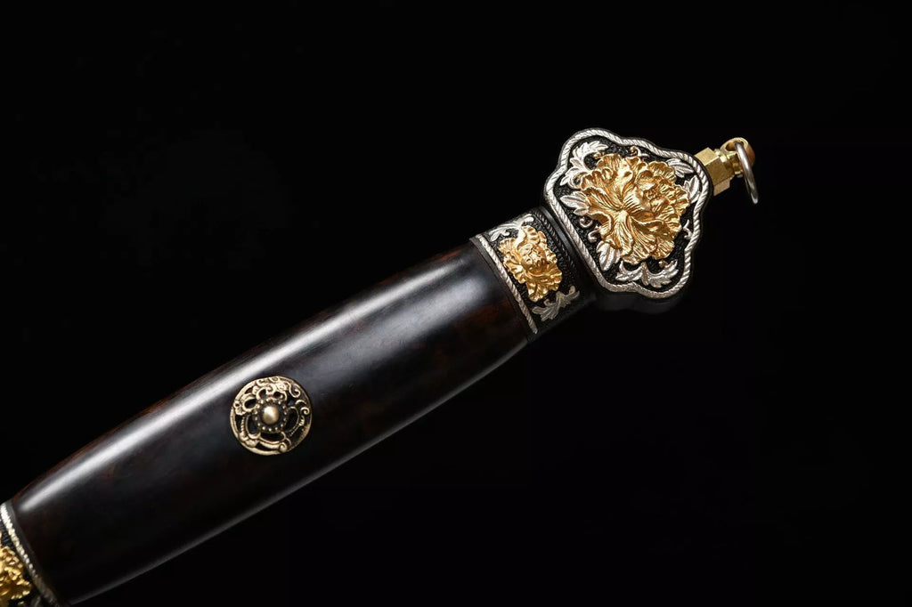 3600 New Handmade Long 28-inch Clip Steel Clear Sword - Peony Sword