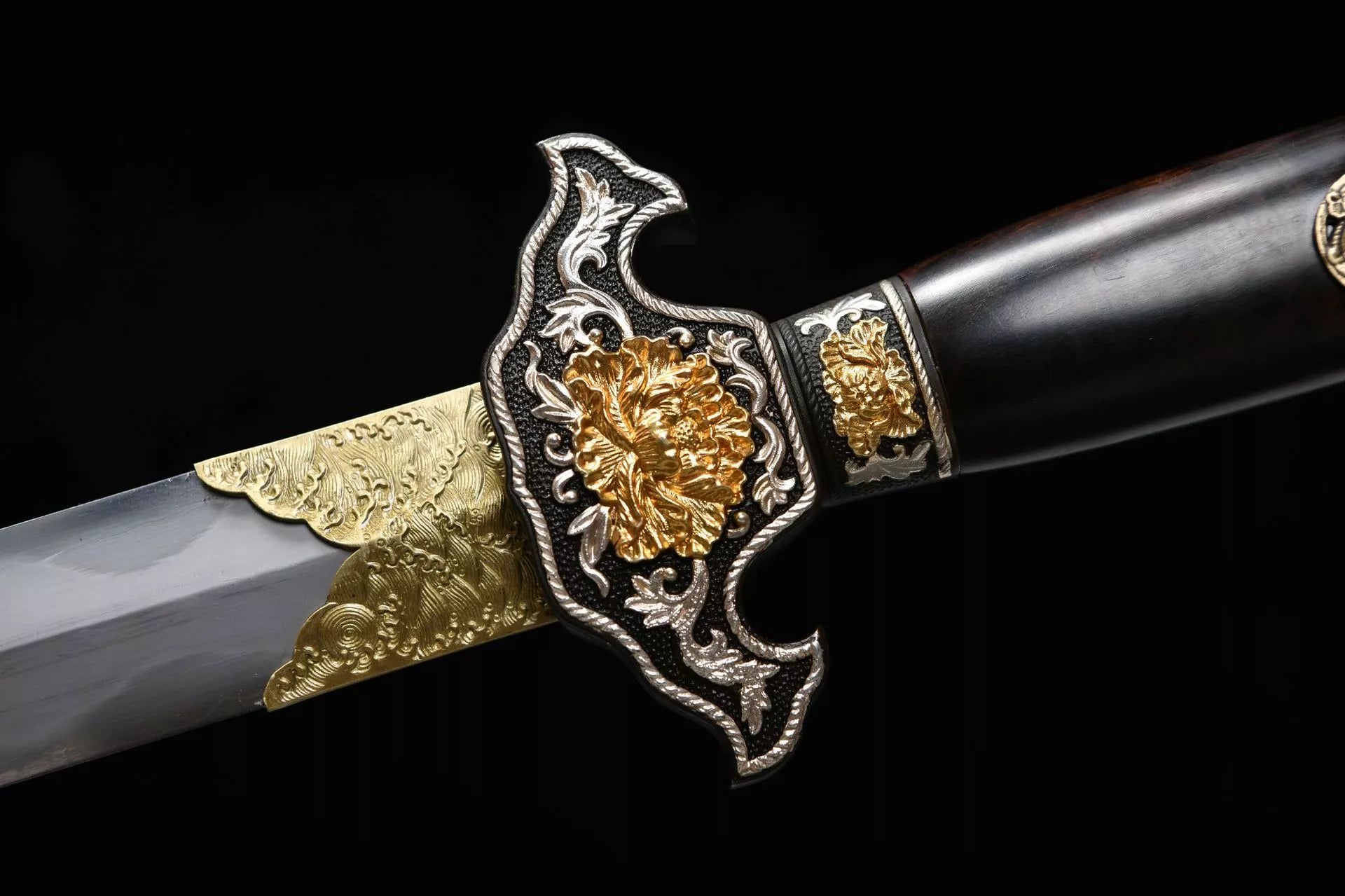 3600 New Handmade Long 28-inch Clip Steel Clear Sword - Peony Sword