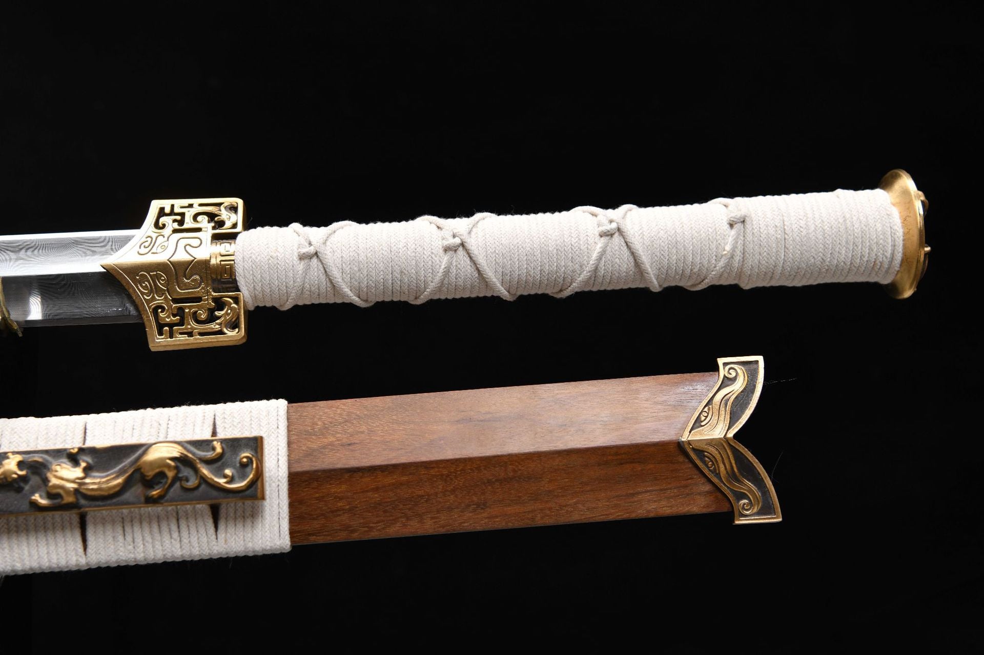1160 New Handmade Long Pure Copper 28-inch Han Sword with Da Ma Tian Xing Pattern - Classic Chi-Dragon Han Sword