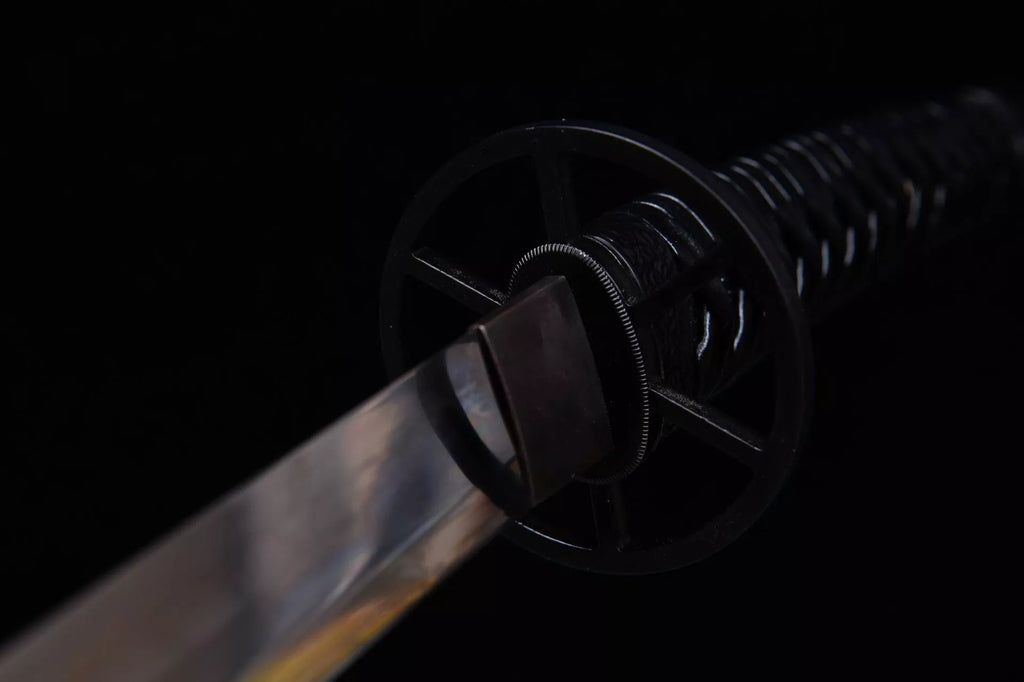 1100 Anime Movie and TV <À˿ͽ£ÐÄ>Peripheral: Long 26-inch T10 Steel Burnt Blade Fighting Sword Samurai Sword - Himura Sword Crooked Handle