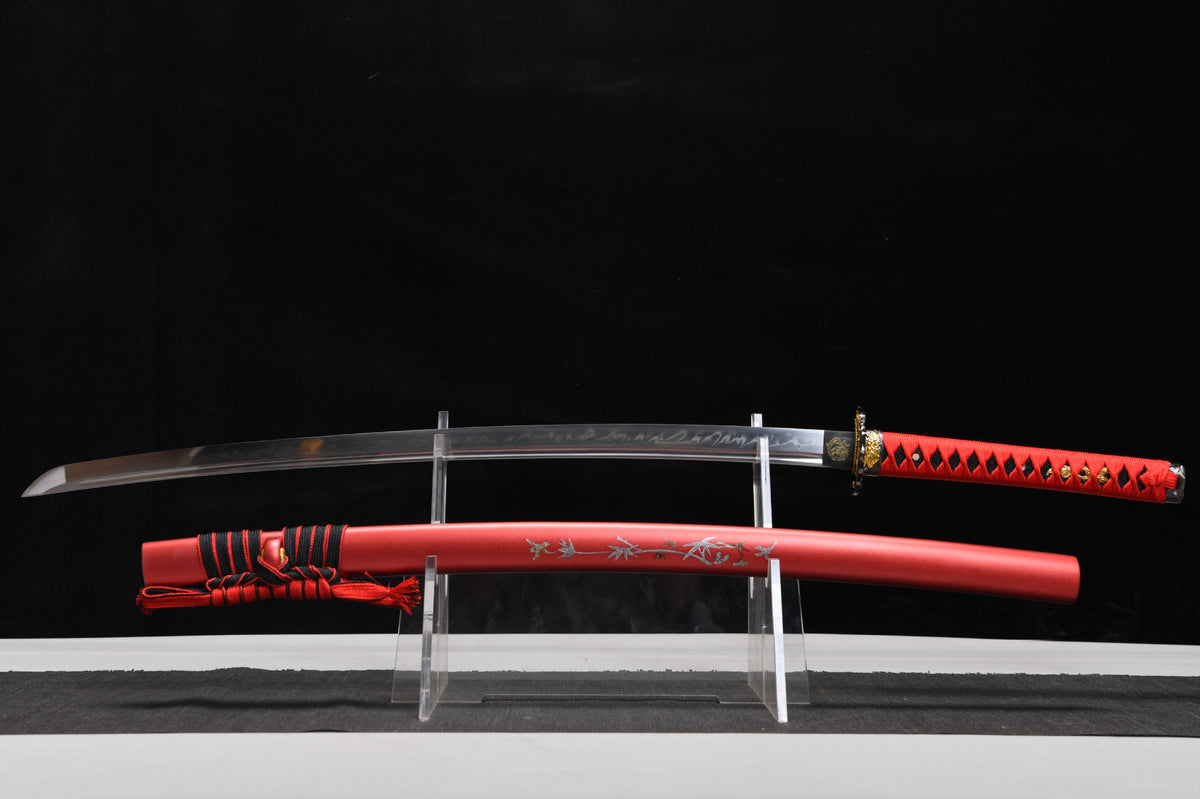 26-inch High T10 Burnished Blade Wave Pattern Samurai Sword-Piercing Cloud Dragon Fighting Sword