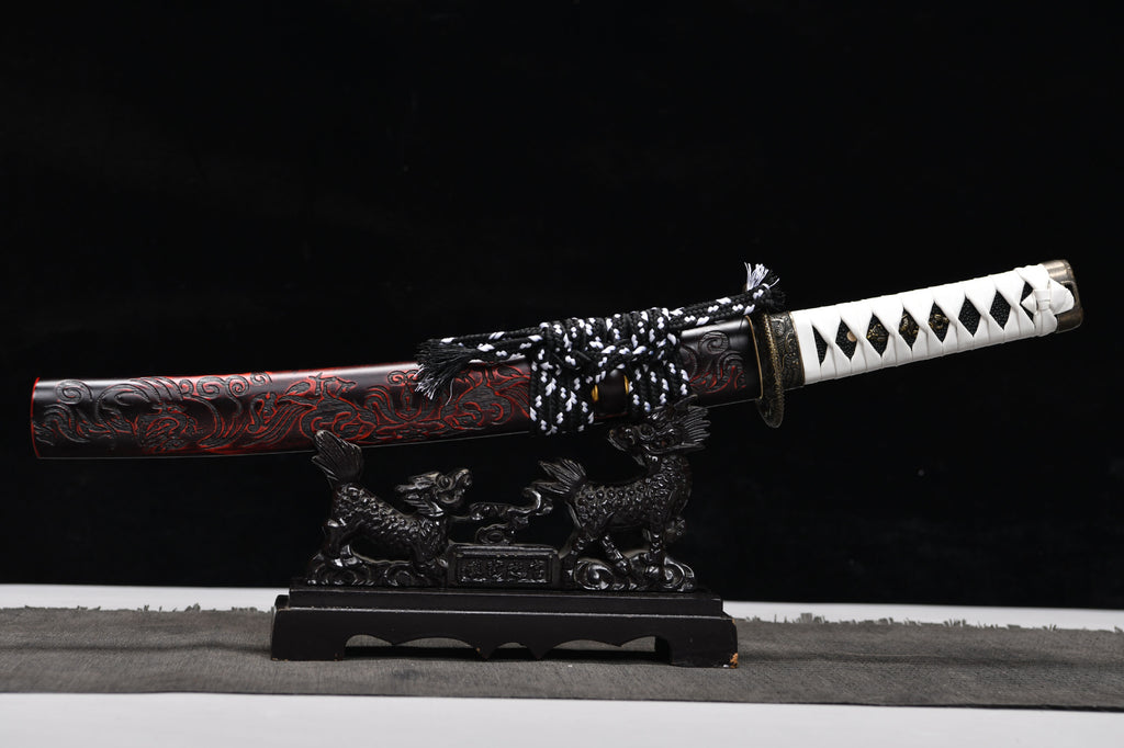 New handcrafted short 12-inch sky ladder pattern samurai sword - Yulong Short Sword