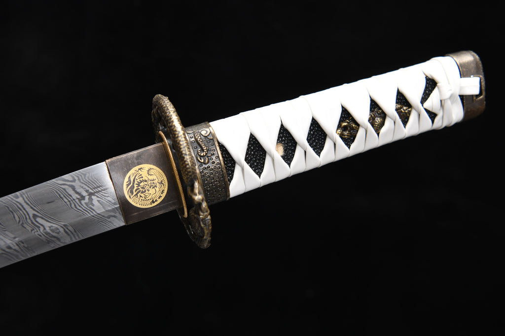 New handcrafted short 12-inch sky ladder pattern samurai sword - Yulong Short Sword