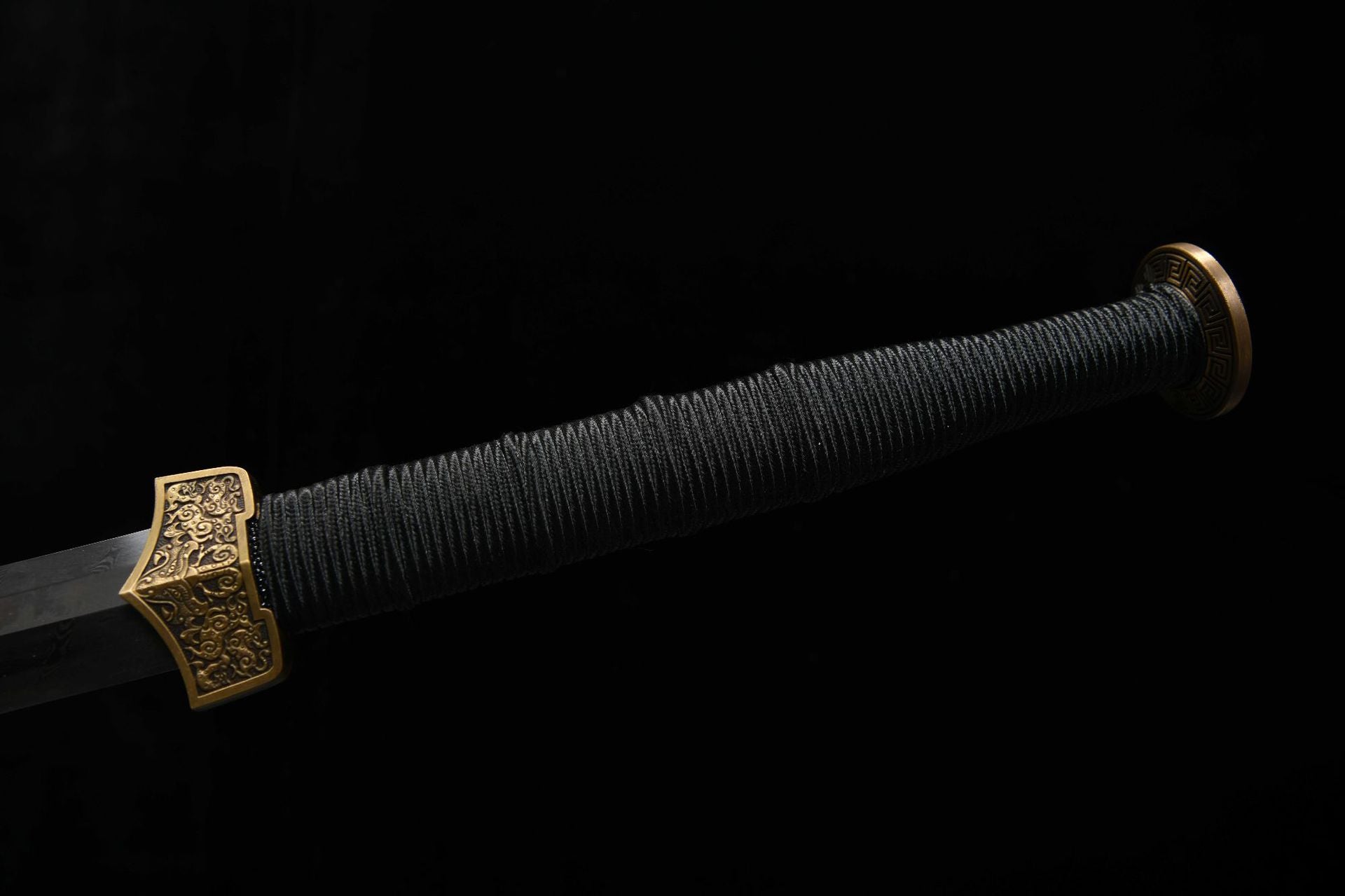 1100 New Handmade Long 28-inch Pure Copper Twisted Pattern Flower Pattern Steel Flat Hilt Han Sword - Xiang Yu War Sword