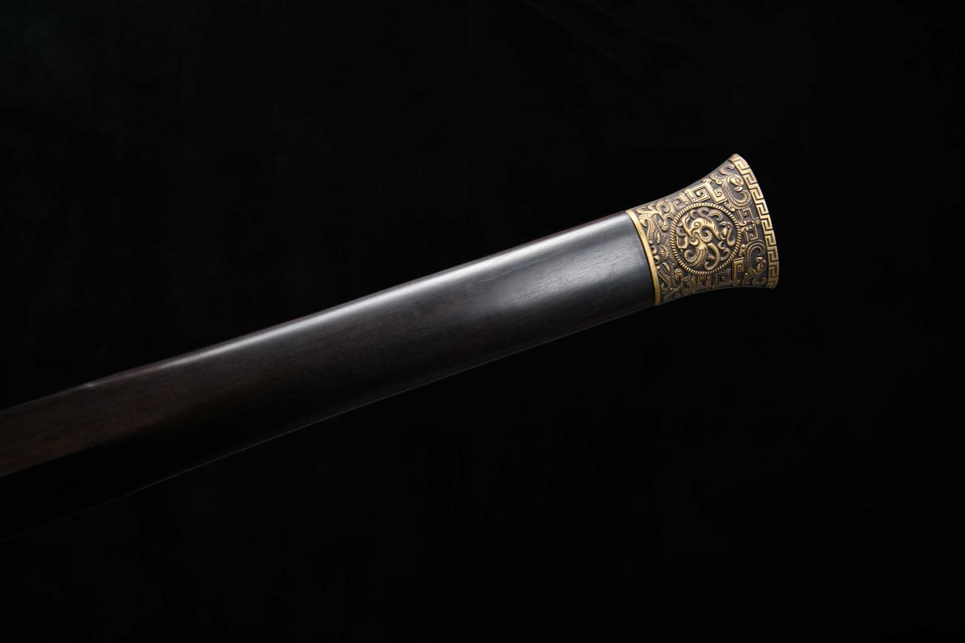 1100 New Handmade Long 28-inch Pure Copper Twisted Pattern Flower Pattern Steel Flat Hilt Han Sword - Xiang Yu War Sword