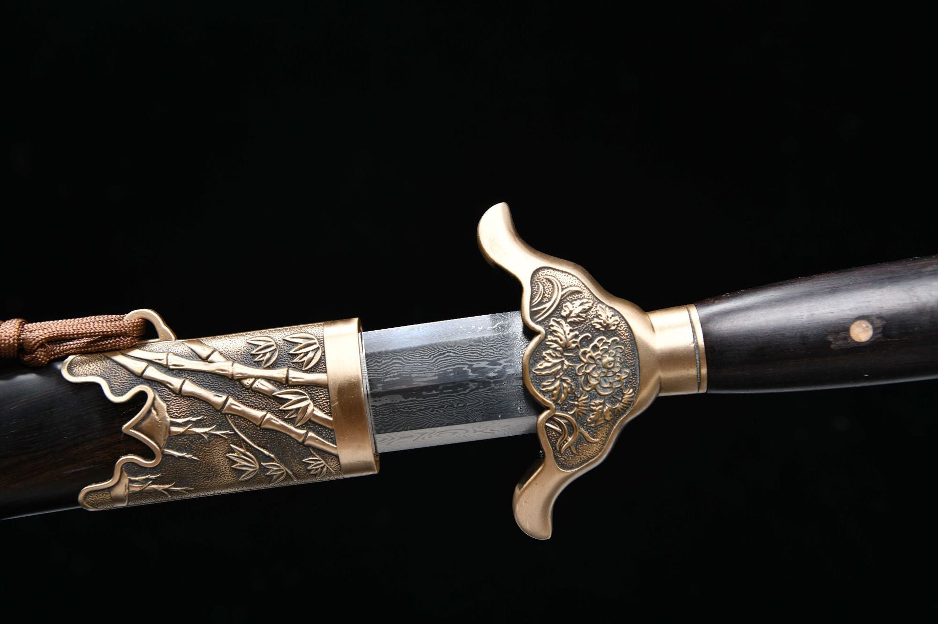 1300 New Handmade Long 28-inch Copper Mounted Patterned Steel Eight Side Clear Sword--Junzi Sword