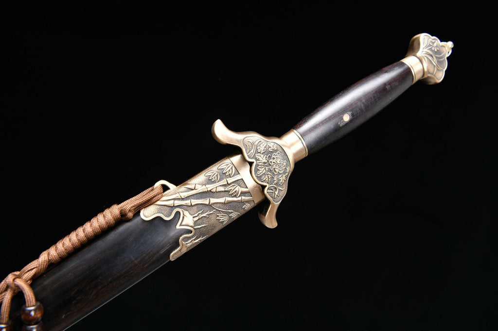 1300 New Handmade Long 28-inch Copper Mounted Patterned Steel Eight Side Clear Sword--Junzi Sword