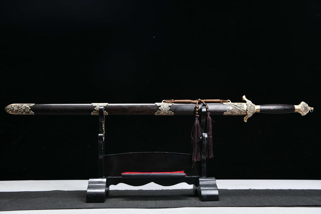 1300 New Handmade Long 28-inch Copper Mounted Patterned Steel Eight Side Clear Sword--Junzi Sword