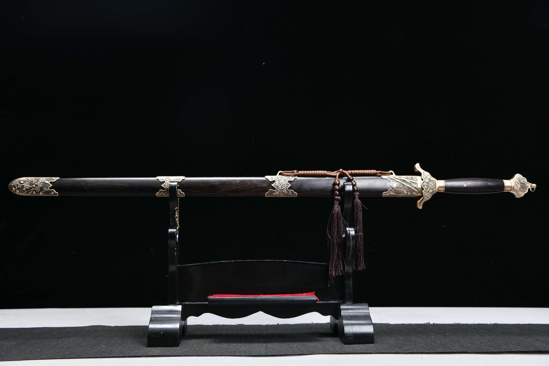 1300 New Handmade Long 28-inch Copper Mounted Patterned Steel Eight Side Clear Sword--Junzi Sword