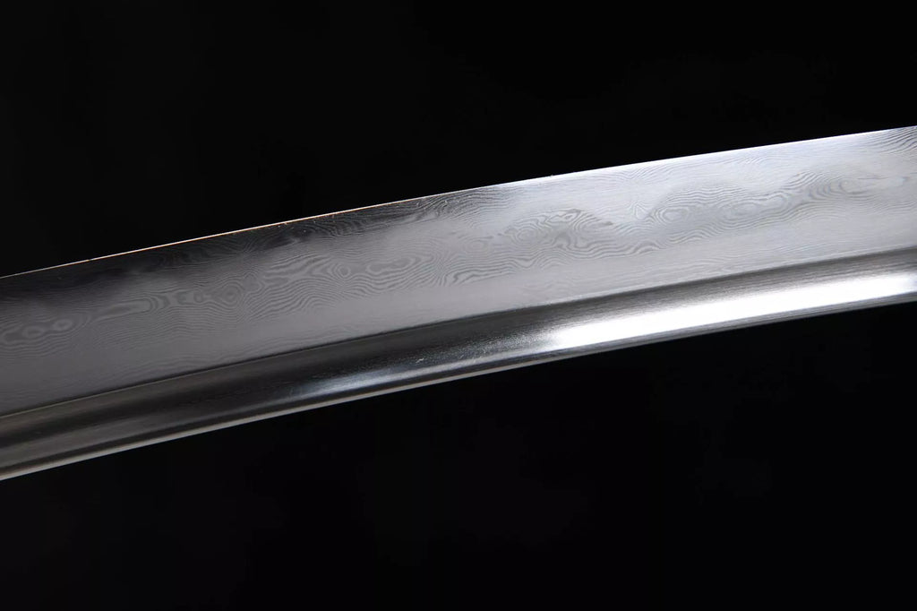 1200 New Handmade Short 12-inch Patterned Steel Burnished Blade Samurai Sword - Gold Bamboo Short Sword