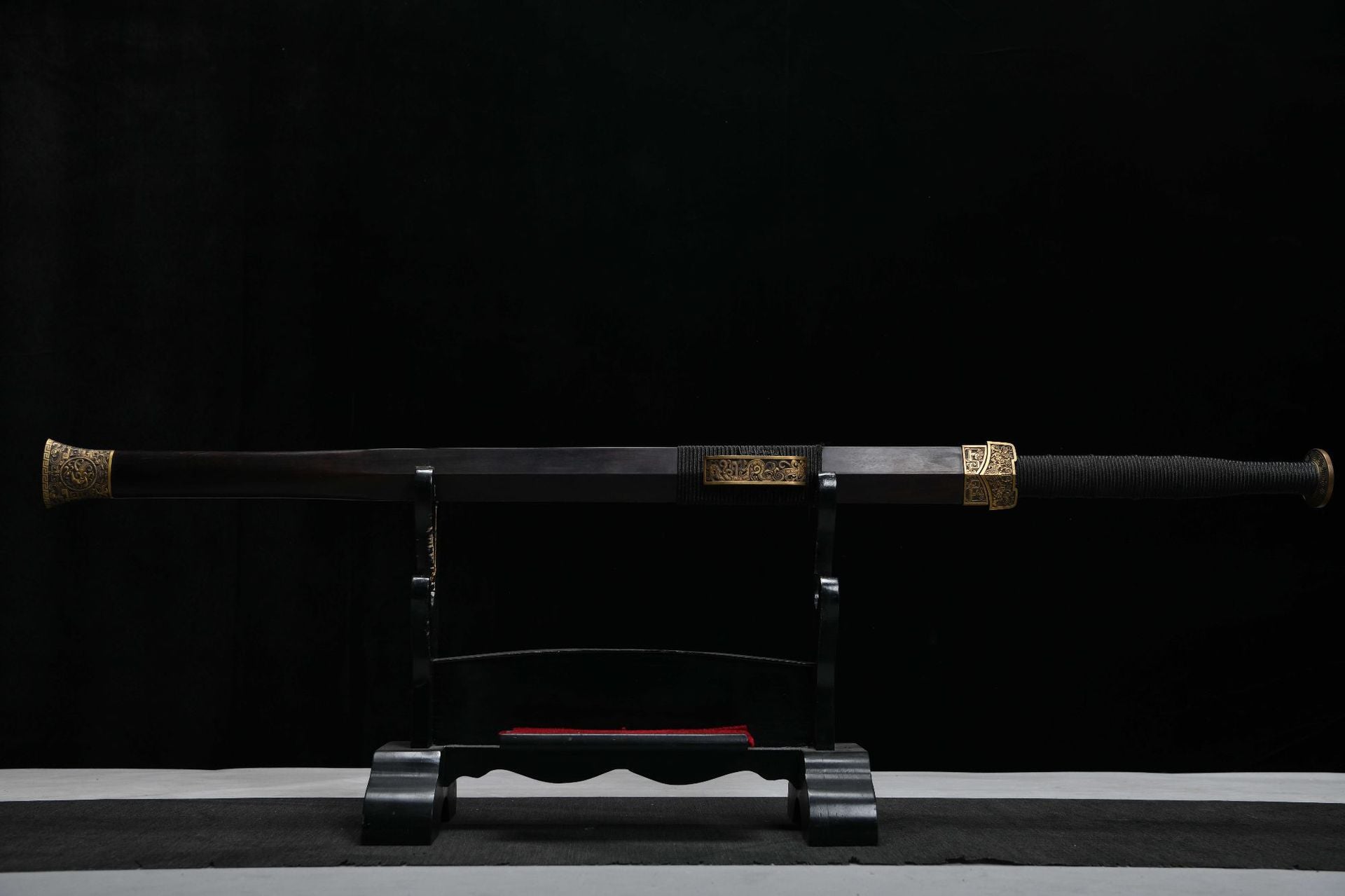 1100 New Handmade Long 28-inch Pure Copper Twisted Pattern Flower Pattern Steel Flat Hilt Han Sword - Xiang Yu War Sword