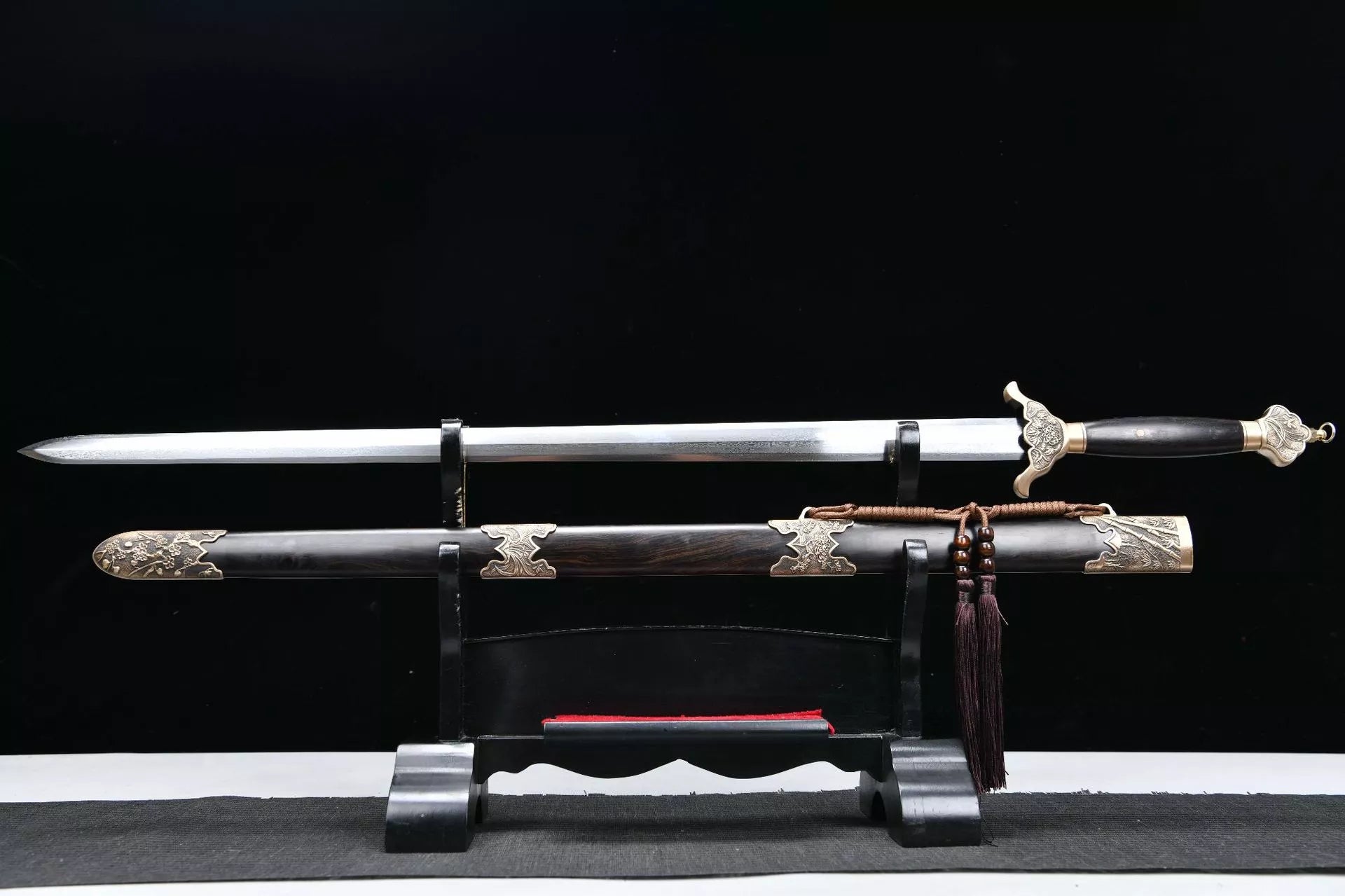 1300 New Handmade Long 28-inch Copper Mounted Patterned Steel Eight Side Clear Sword--Junzi Sword