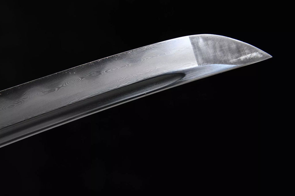 1200 New Handmade Short 12-inch Patterned Steel Burnished Blade Samurai Sword - Gold Bamboo Short Sword