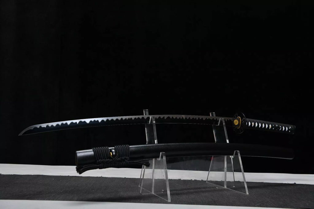 26-inch High-Manganese Steel Blackened Blade Katana - Black Blade Uchiha