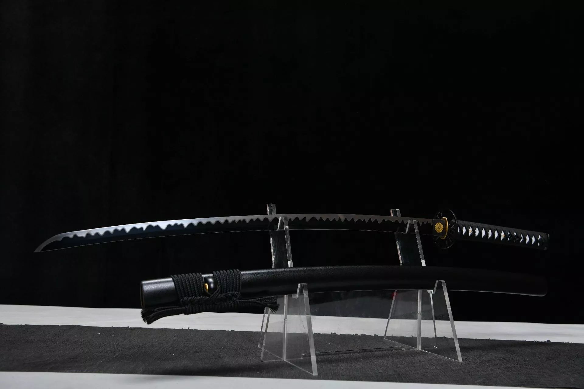 26-inch High-Manganese Steel Blackened Blade Katana - Black Blade Uchiha